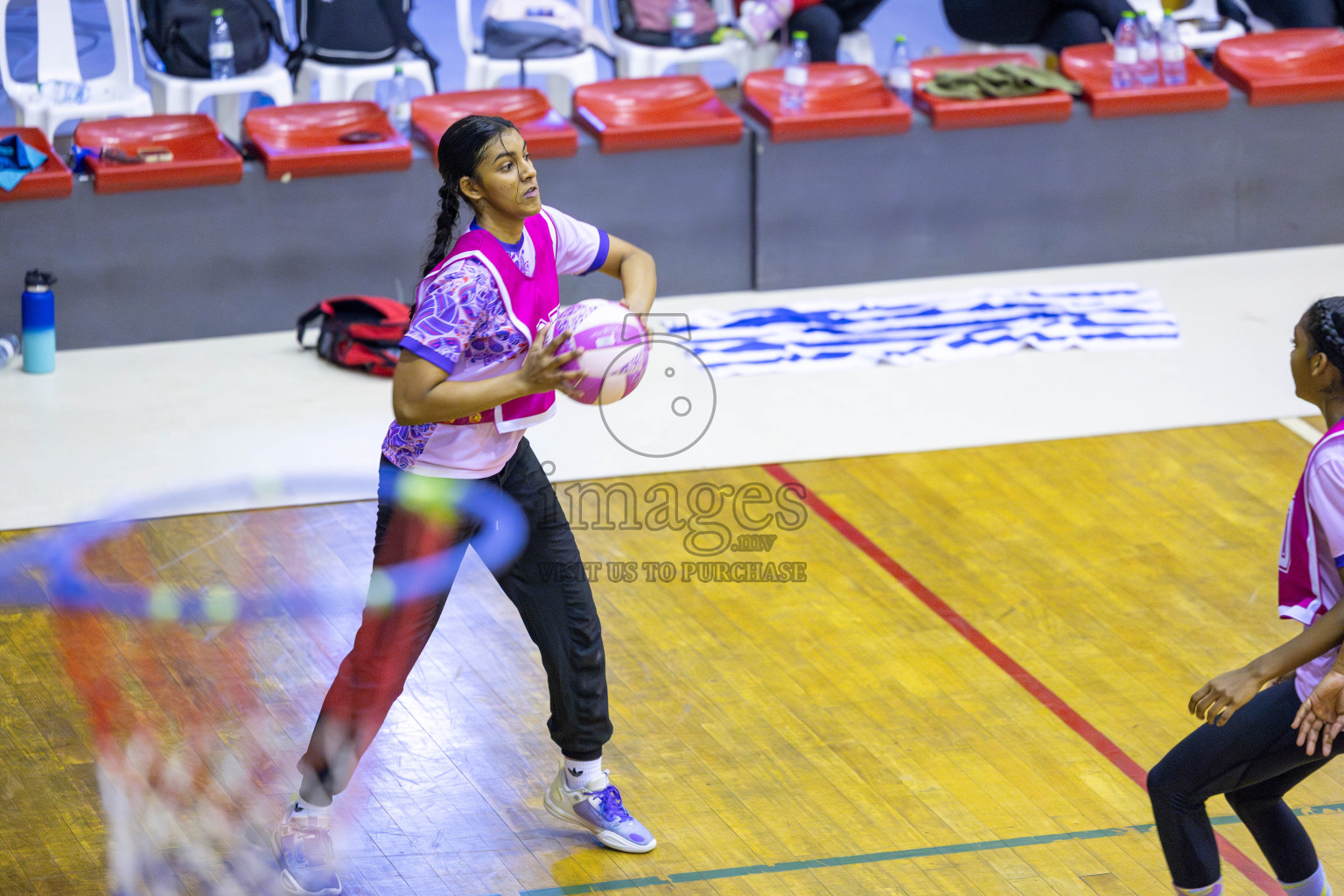 Club Matrix vs N Sports Academy in Day 6 of 24th Milo Netball Association Championship held in Social Center at Male', Maldives on Saturday, 6th September 2025. Photos: Yasna Ahmed / images.mv