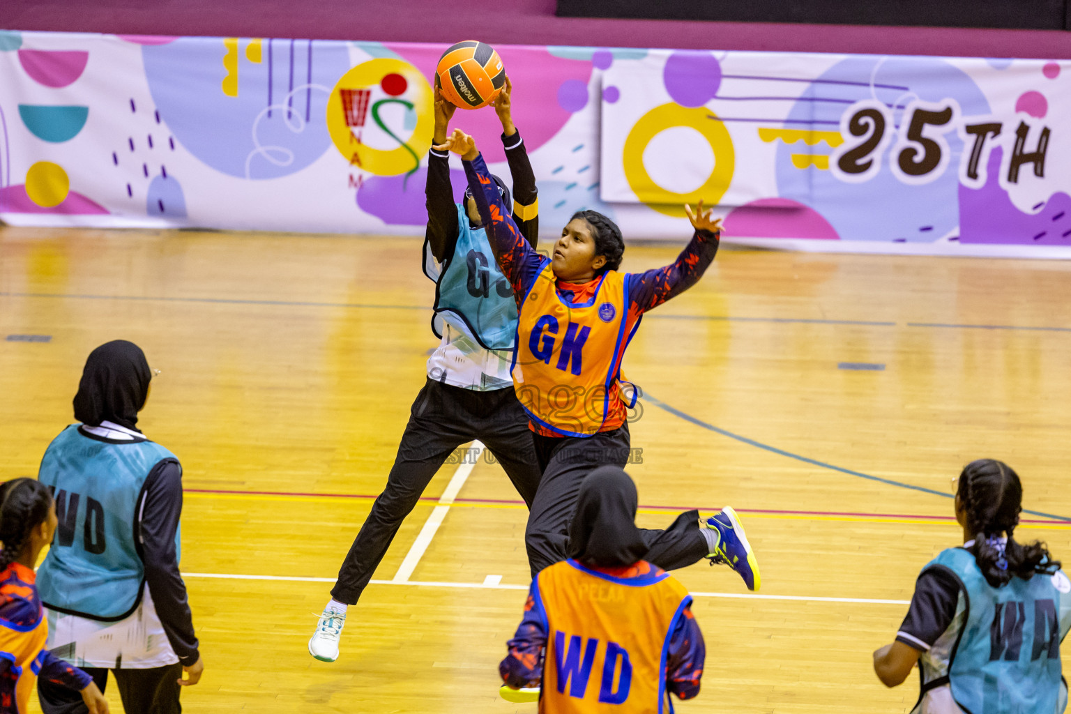 Day 9 of 25th Inter-School Netball Tournament was held in Social Center at Male', Maldives on Monday, 19th August 2024. Photos: Nausham Waheed / images.mv