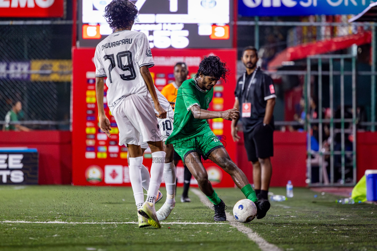 R Dhuvaafaru vs R Meedhoo in Day 14 of Golden Futsal Challenge 2025 was held on Saturday, 18th January 2025, in Hulhumale', Maldives. Photos: Nausham Waheed / images.mv