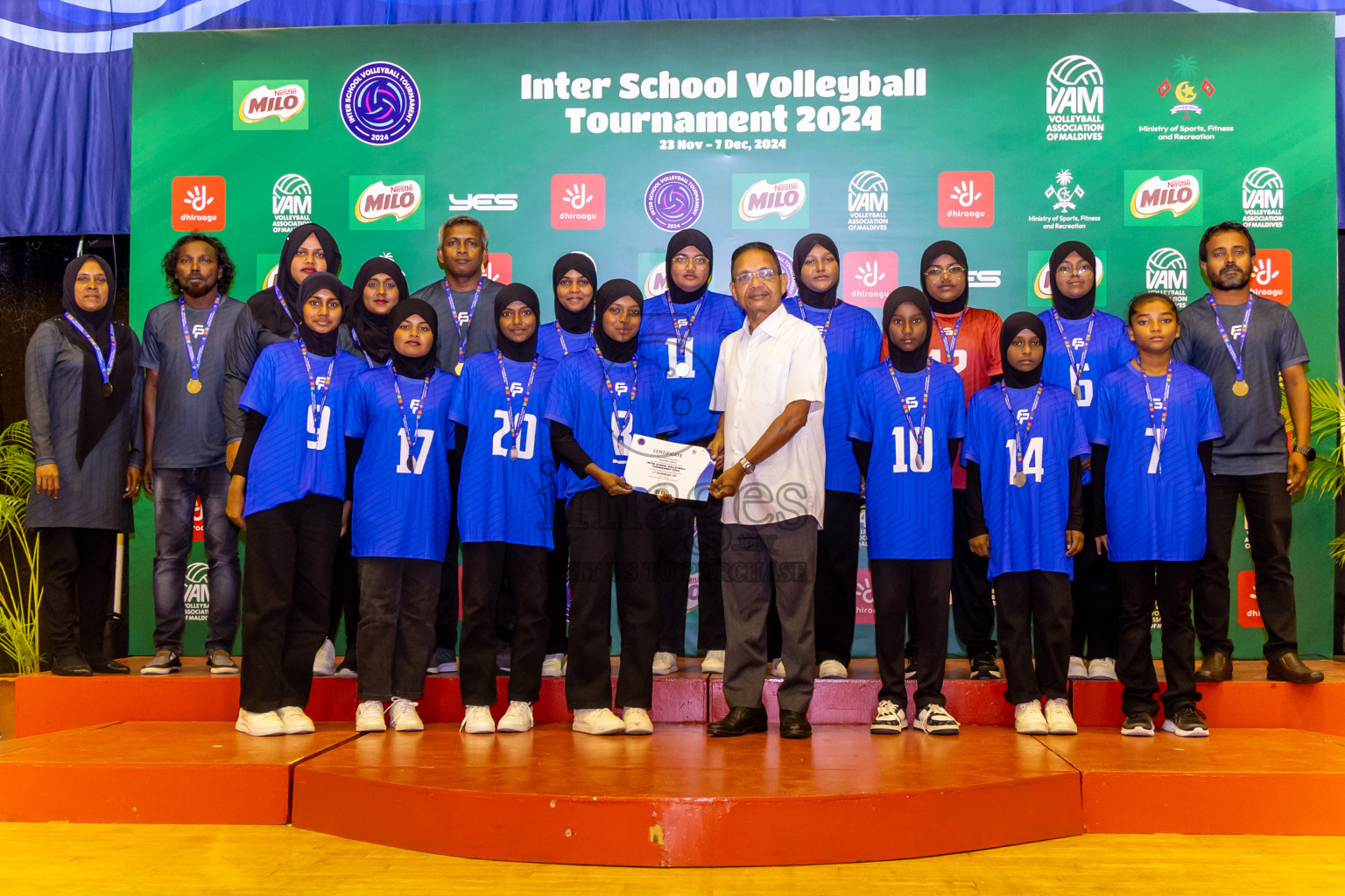 Finals of Interschool Volleyball Tournament 2024 was held in Social Center at Male', Maldives on Friday, 6th December 2024. Photos: Nausham Waheed / images.mv