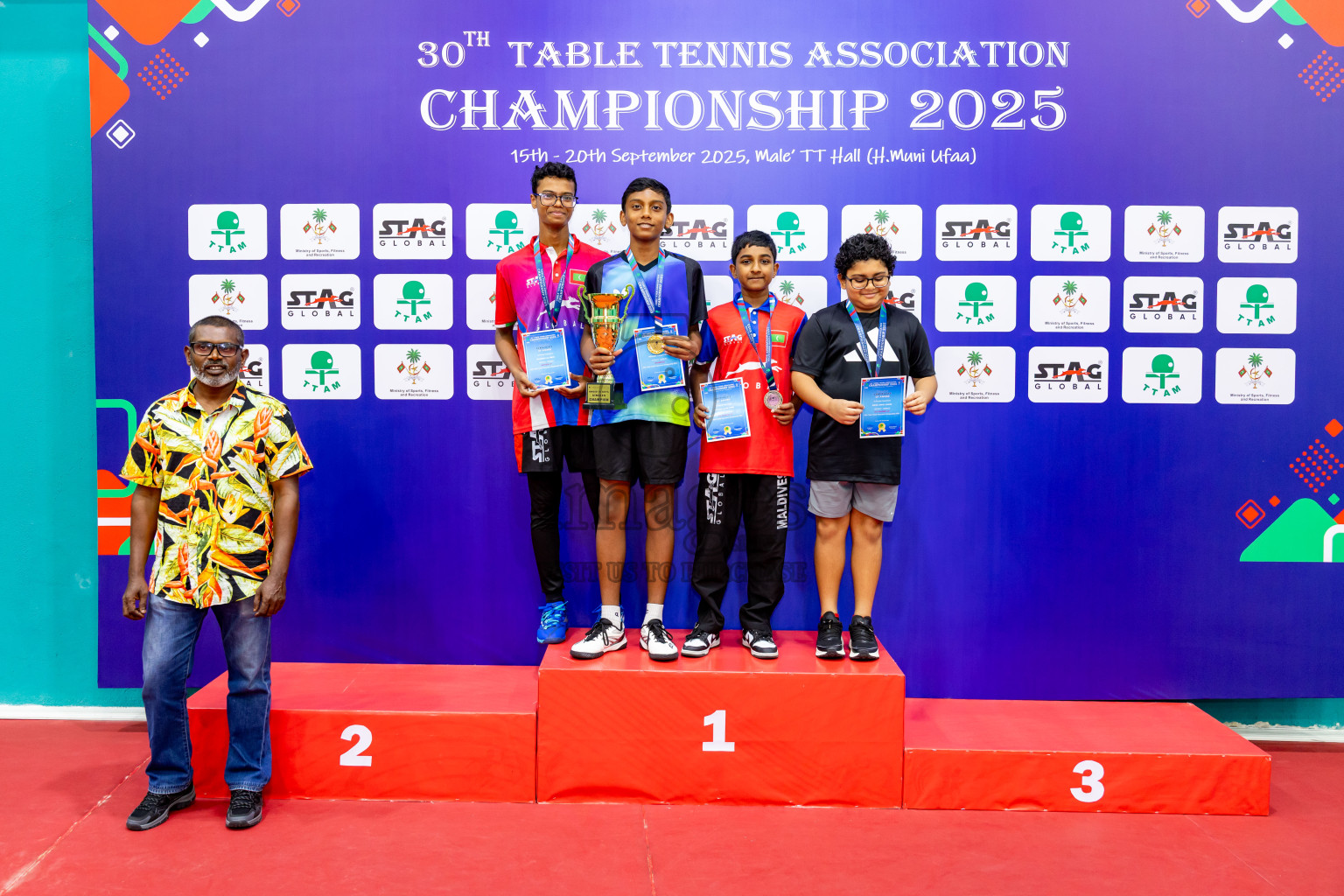 Finals of 30th Table Tennis Association Championship 2025 was held on Saturday, 20th September 2025 in Male' TT Hall, Male', Maldives. Photos: Nausham Waheed / images.mv