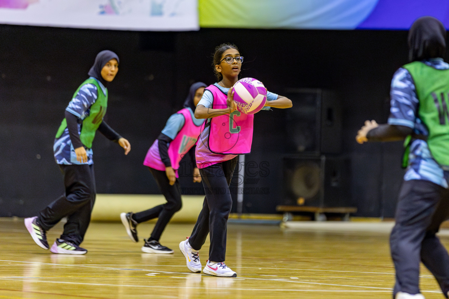 High Flyers vs Netkids B in Day 3 of 3rd Netball Junior Championship, held at Social Center on Tuesday, 21st January 2025 . 
Photos: Hassan Simah / images.mv