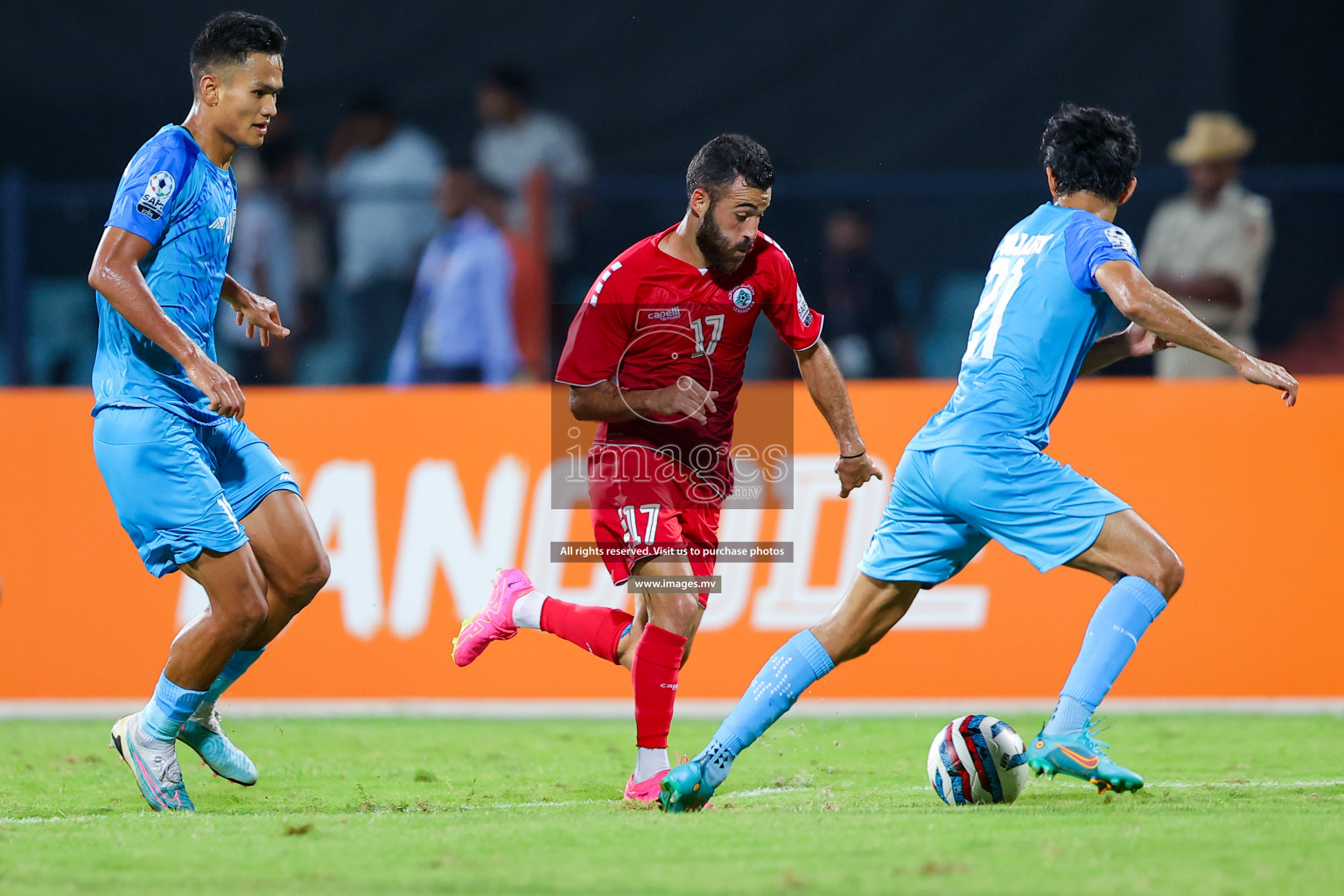 Lebanon vs India in the Semi-final of SAFF Championship 2023 held in Sree Kanteerava Stadium, Bengaluru, India, on Saturday, 1st July 2023. Photos: Nausham Waheed, Hassan Simah / images.mv