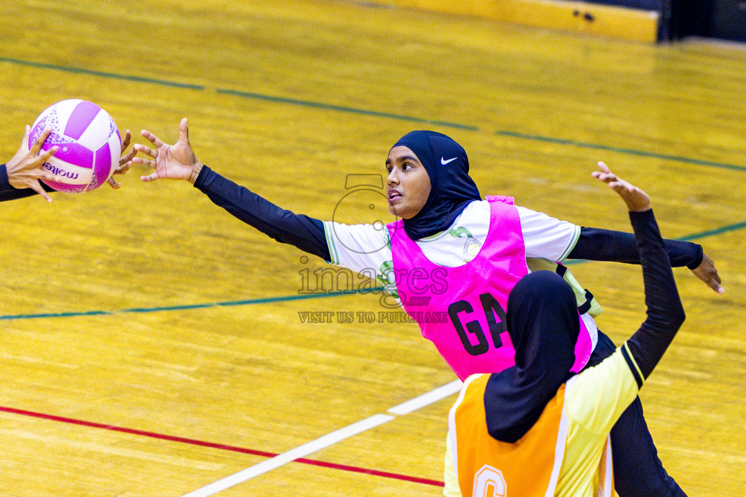 KYRC vs Sports Club Shining Star in Day 10 of National Netball Tournament 2025 held in Social Center at Male', Maldives on Tuesday, 27th May 2025. Photos: Nausham Waheed / images.mv