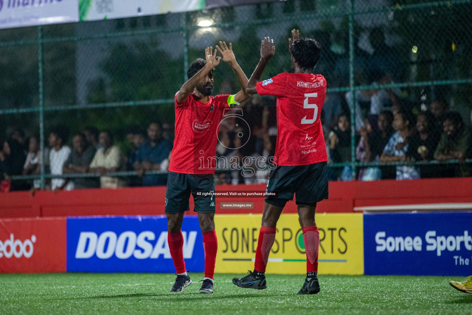 Sh. Kanditheemu vs Sh. Bilehfahi in Day 2 of Golden Futsal Challenge 2023 on 06 February 2023 in Hulhumale, Male, Maldives