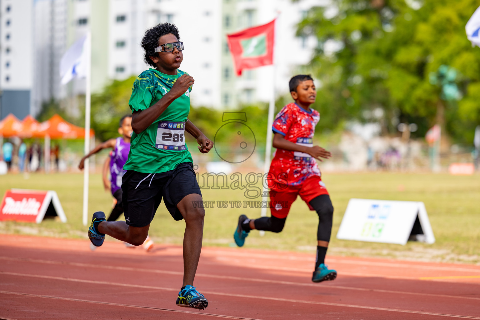 Day 2 of MWSC Interschool Athletics Championships 2024 held in Hulhumale Running Track, Hulhumale, Maldives on Sunday, 10th November 2024. 
Photos by: Hassan Simah / Images.mv