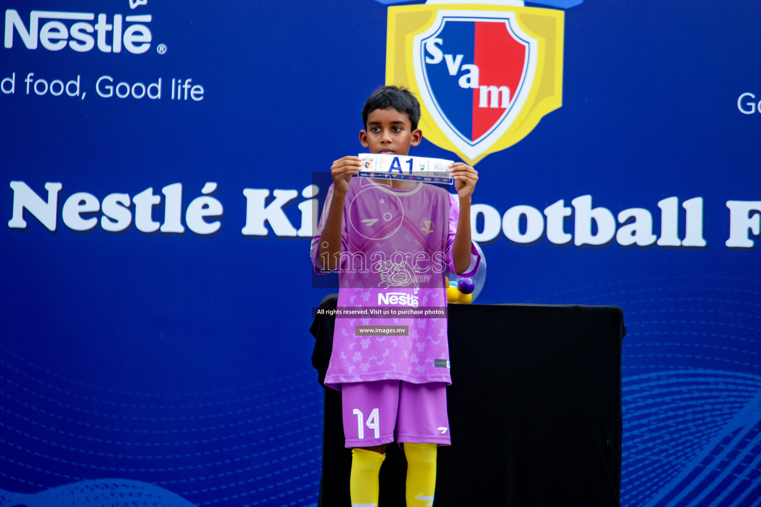 Draw Ceremony of Nestle' Kids Football Fiesta 2023 held in Artificial Beach, Male', Maldives on Saturday, 7th October 2023