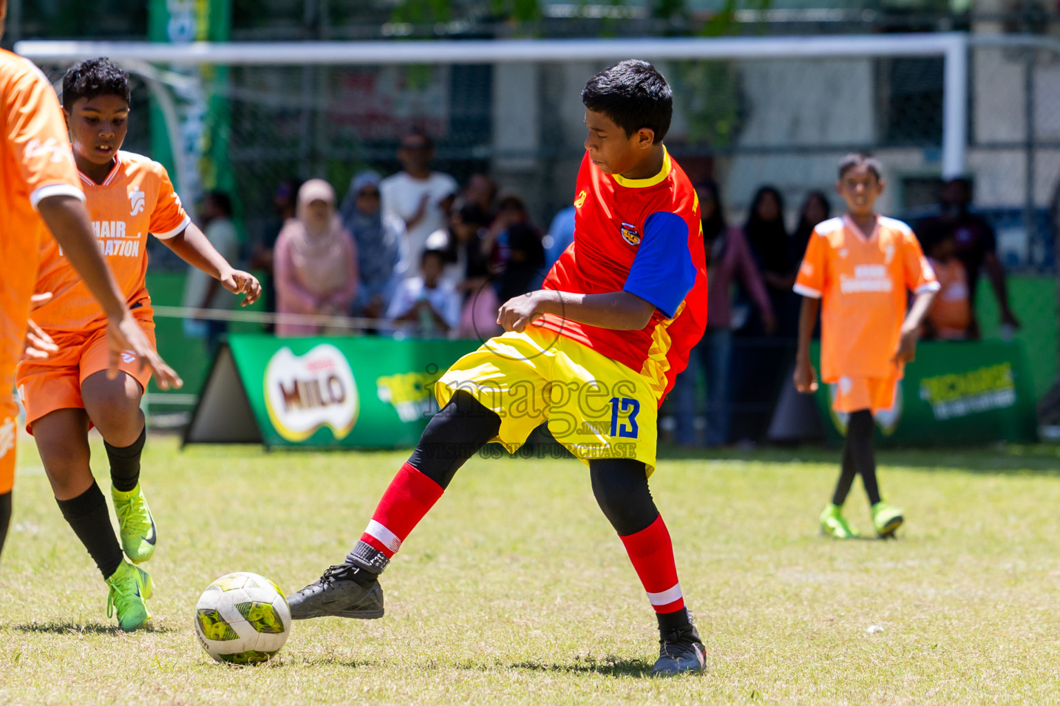 Day 3 of MILO Academy Championship 2025 (U-12) was held at Henveiru Stadium in Male', Maldives on Saturday, 3rd May 2025. Photos: Nausham Waheed / images.mv
