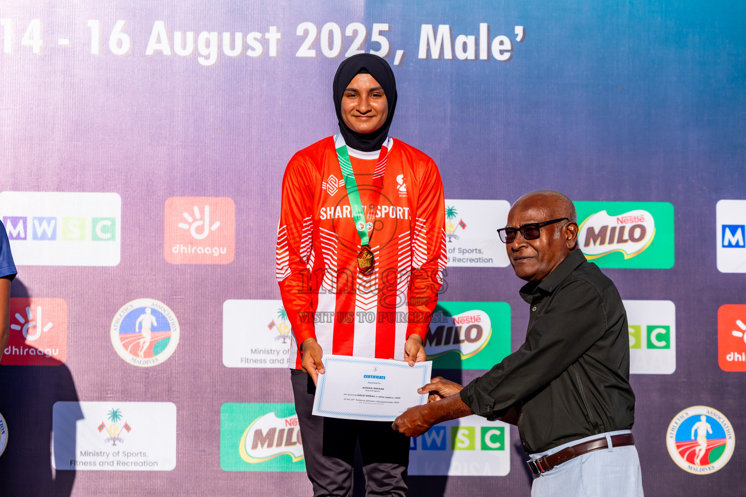 Day 3 of National Athletics Championship 2025 was held at Ekuveni Running Ground in Male', Maldives on Saturday, 16th August 2025. Photos: Nausham Waheed / images.mv