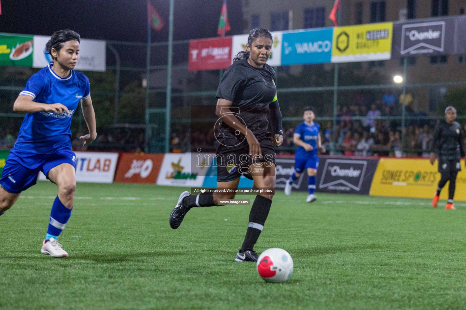 Team Fenaka vs Dhivehi Sifainge Club in Eighteen Thirty Women's Futsal Fiesta 2022 was held in Hulhumale', Maldives on Saturday, 8th October 2022. Photos: Ismail Thoriq / images.mv