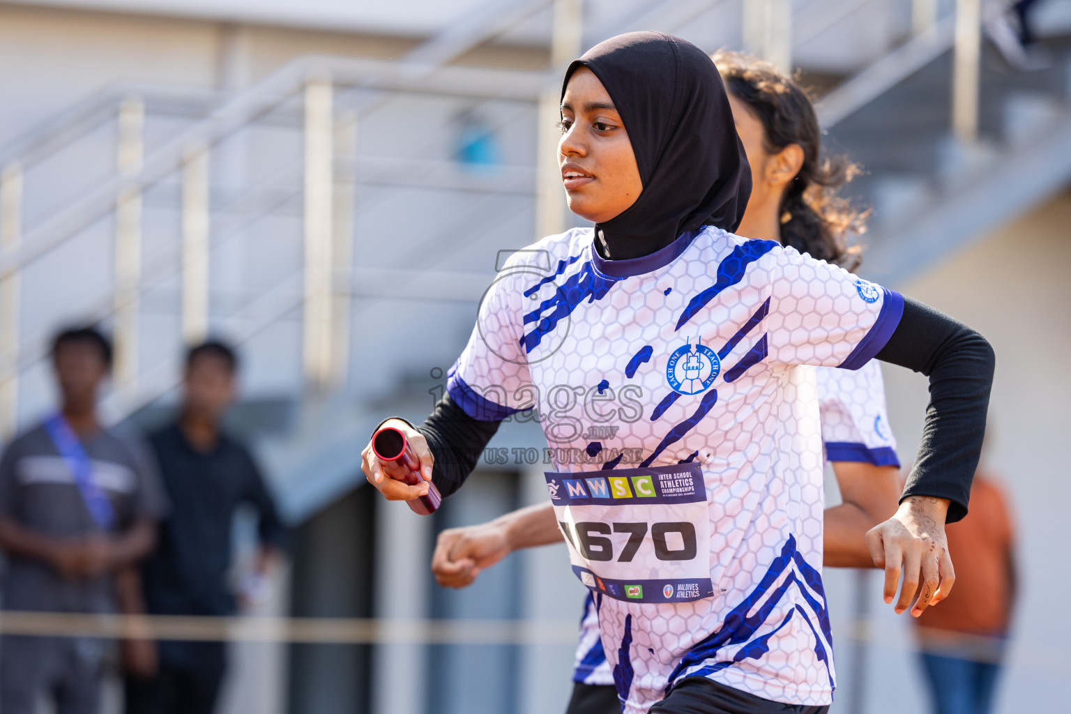 Day 6 of MWSC Interschool Athletics Championships 2024 held in Hulhumale Running Track, Hulhumale, Maldives on Thursday, 14th November 2024. Photos by: Ismail Thoriq / Images.mv