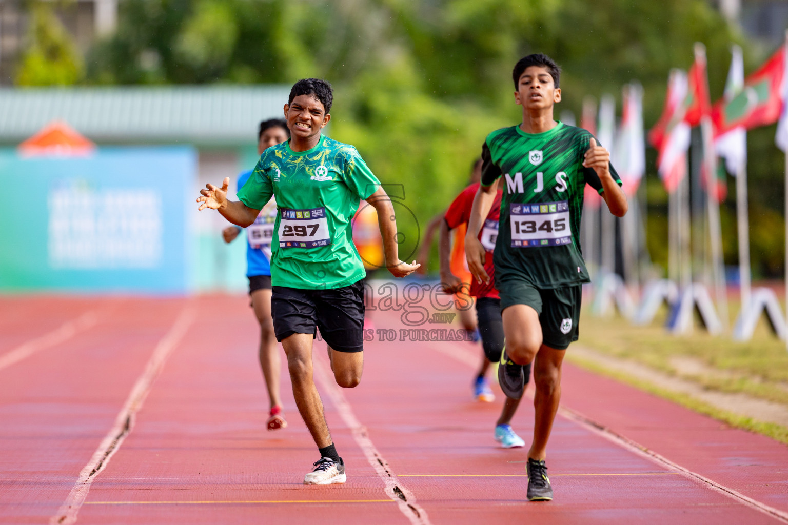 Day 3 of MWSC Interschool Athletics Championships 2024 held in Hulhumale Running Track, Hulhumale, Maldives on Monday, 11th November 2024. 
Photos by: Hassan Simah / Images.mv