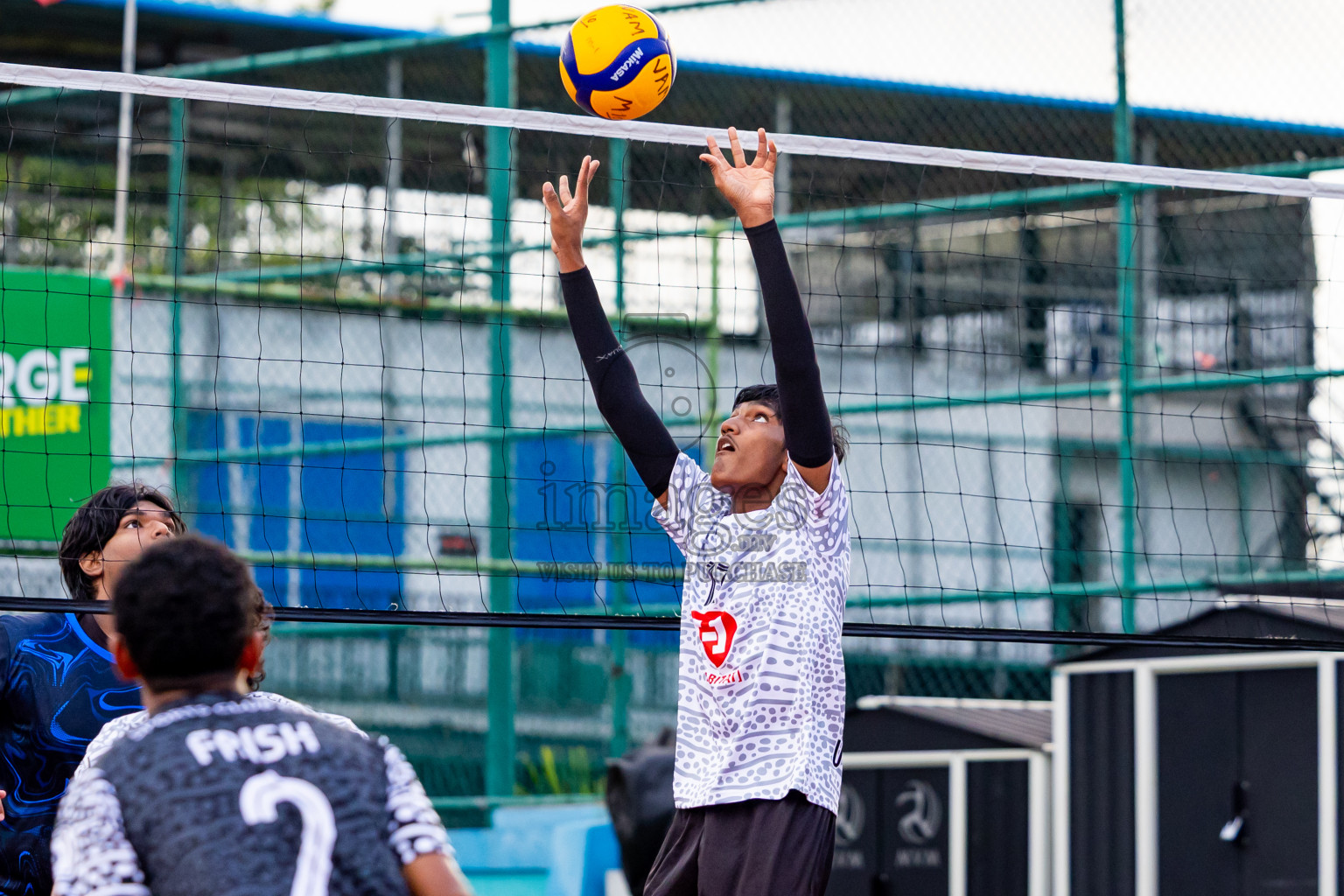 Club rising star academy vs Sports club city in Milo National Junior Volleyball Championship 2025 Day 2 was held on Sunday, 23rd November 2025 at Ekuveni Turf Court Male', Maldives. Photos: Nausham Waheed / images.mv