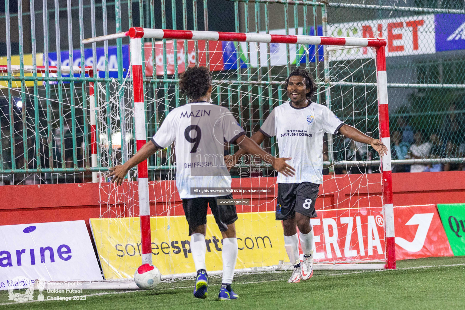 K. Guraidhoo vs TK. Dhiffushi in Day 4 of Golden Futsal Challenge 2023 on 08 February 2023 in Hulhumale, Male, Maldives