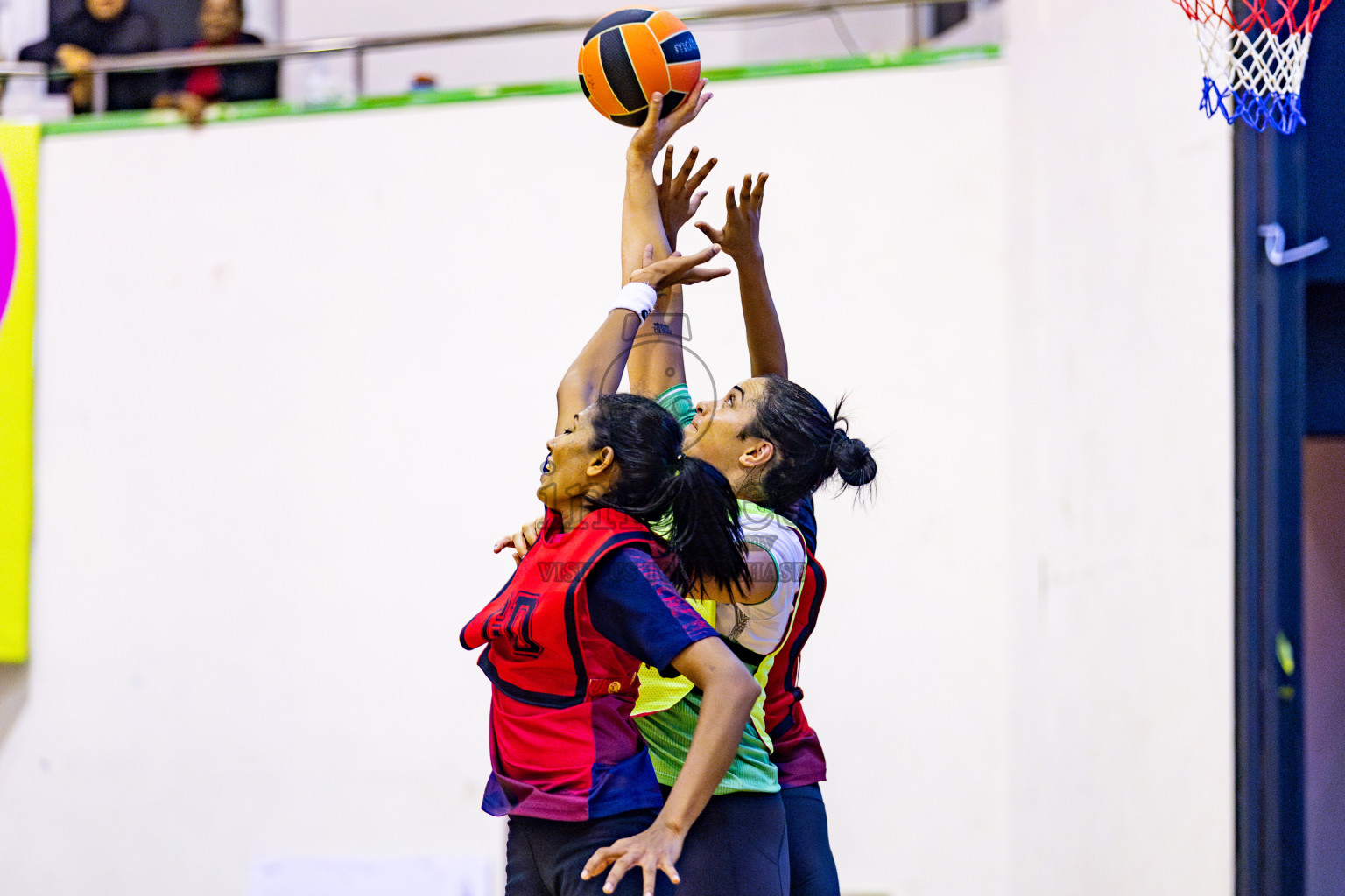 Club Green Street vs Club Matrix in Day 5 of 21st National Netball Tournament was held in Social Canter at Male', Maldives on Monday, 20th May 2024. Photos: Nausham Waheed / images.mv