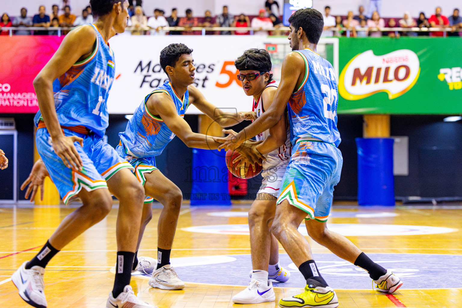 Maldives vs India in Day 2 of Under 16 Asian Cup SABA Qualifiers 2025 was held in Social Center, Male', Maldives on Friday, 13th June 2025. Photos: Nausham Waheed / images.mv