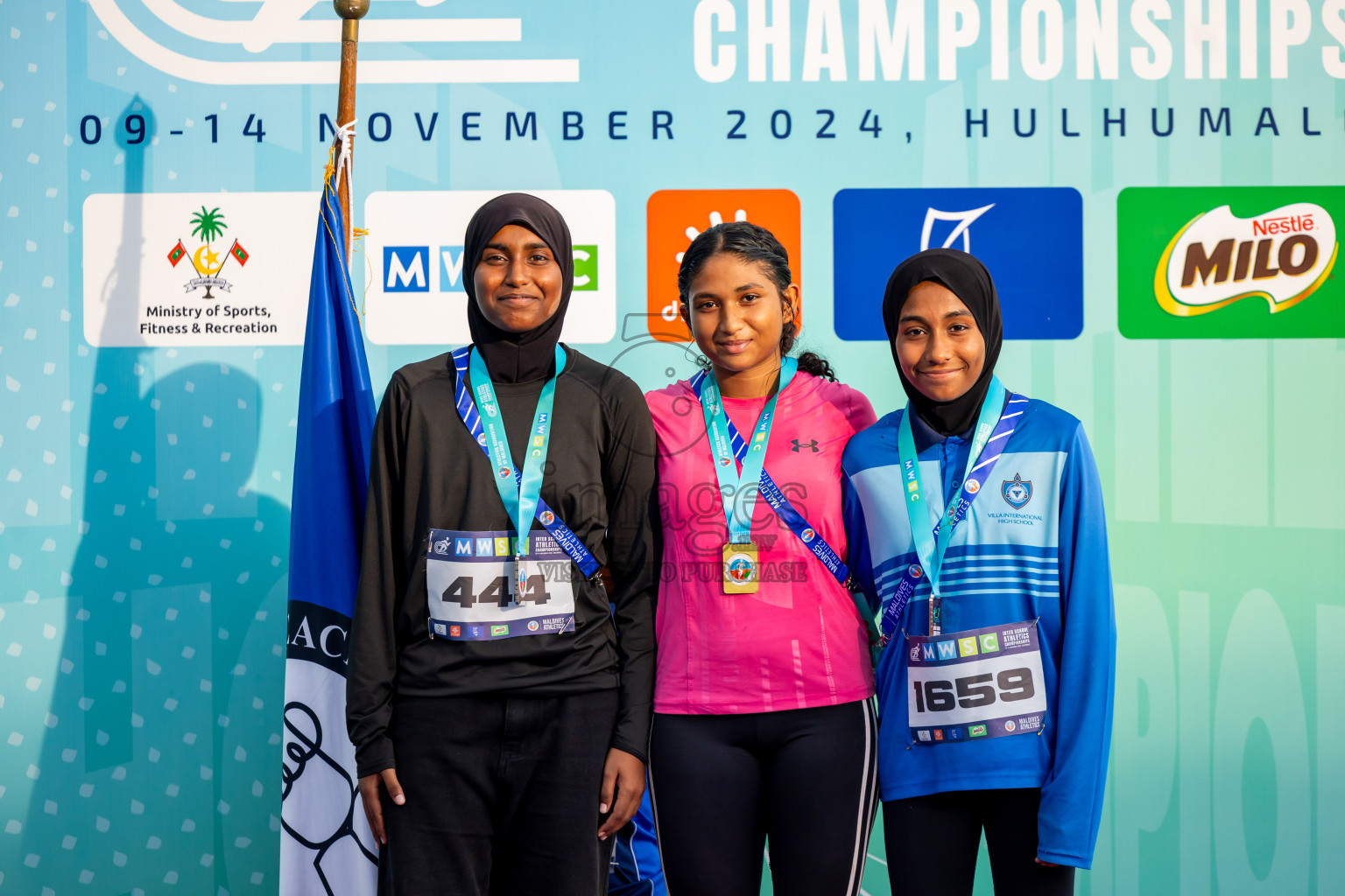 Day 6 of MWSC Interschool Athletics Championships 2024 held in Hulhumale Running Track, Hulhumale, Maldives on Thursday, 14th November 2024. Photos by: Nausham Waheed / Images.mv