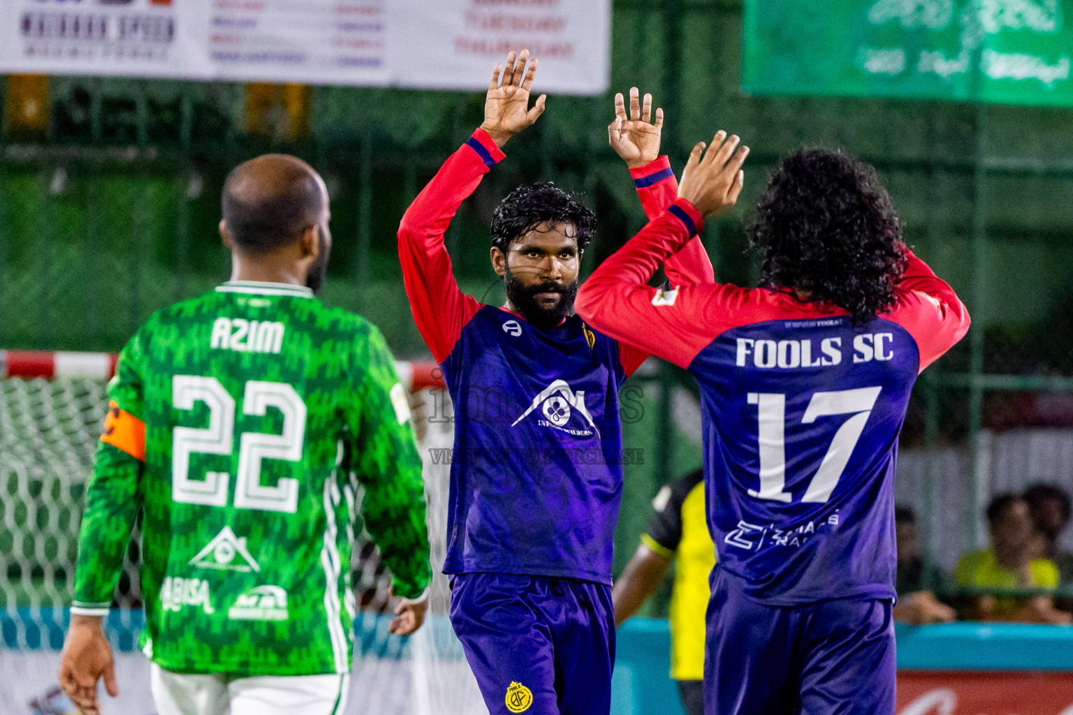 Fools SC vs FC Baaz in Day 2 of Laamehi Dhiggaru Ekuveri Futsal Challenge 2024 was held on Saturday, 27th July 2024, at Dhiggaru Futsal Ground, Dhiggaru, Maldives Photos: Nausham Waheed / images.mv