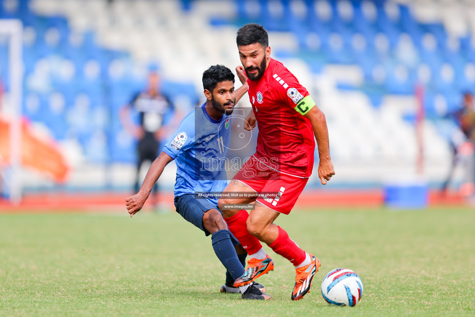 Lebanon vs Maldives in SAFF Championship 2023 held in Sree Kanteerava Stadium, Bengaluru, India, on Tuesday, 28th June 2023. Photos: Nausham Waheed, Hassan Simah / images.mv