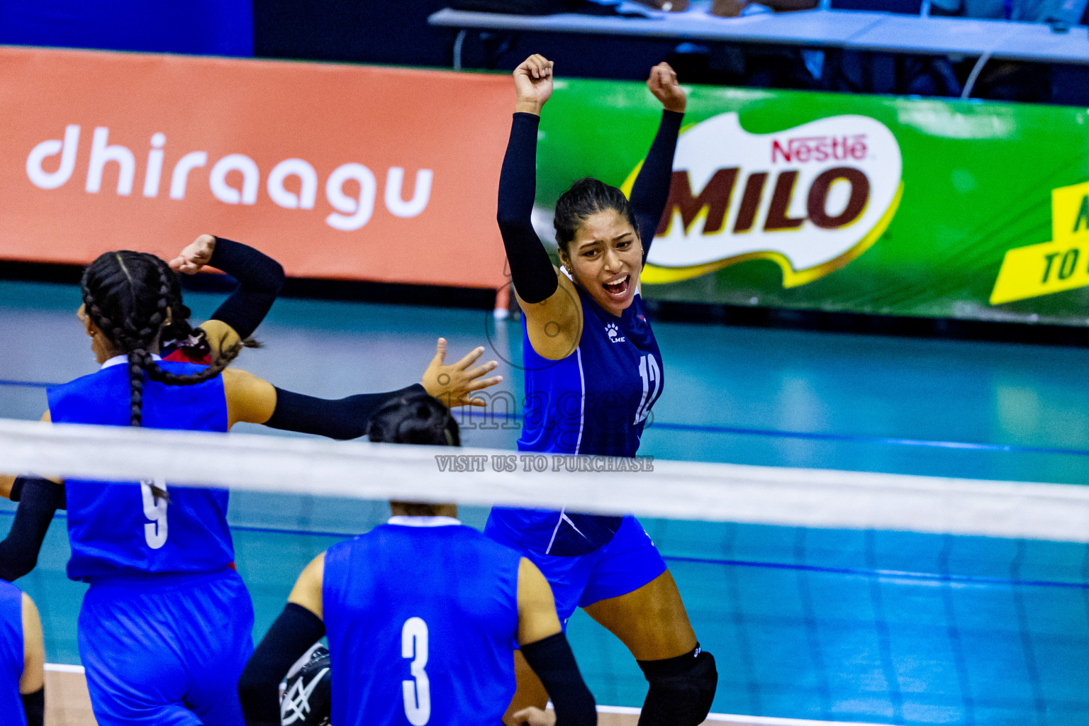 Nepal vs Sri Lanka in Day 1 of CAVA U20 Woman's Volleyball Championship 2024 was held in Social Center, Male', Maldives on 18th July 2024. Photos: Nausham Waheed / images.mv