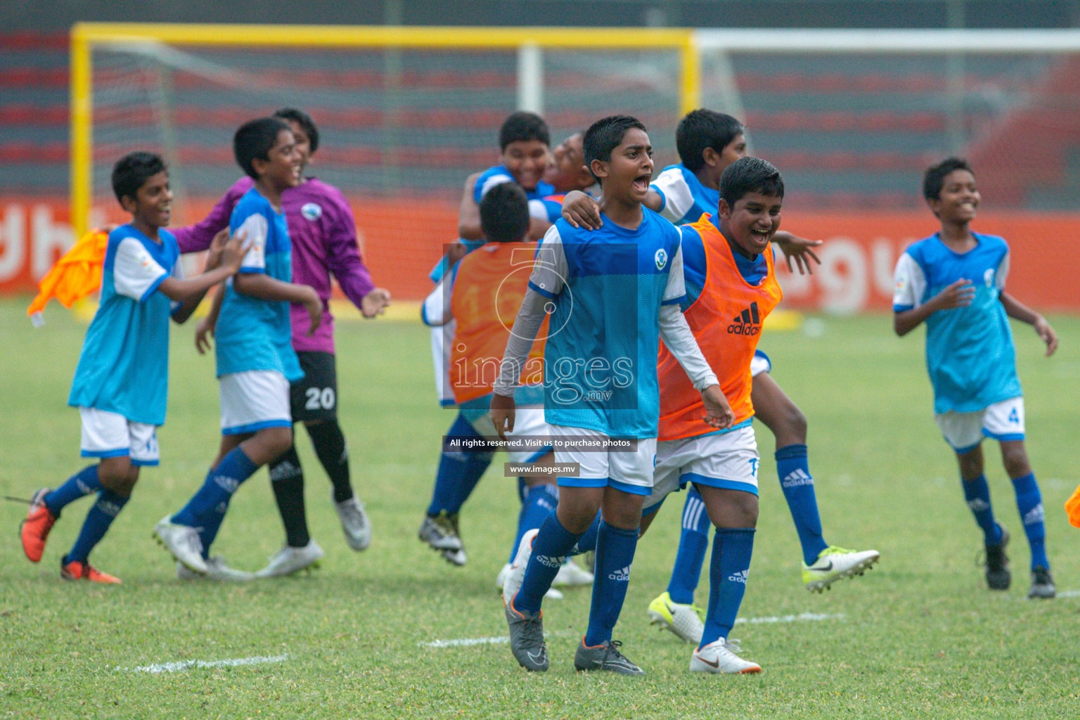 Hiriya School vs LH.EDU.CENTRE in MAMEN Inter School Football Tournament 2019 (U13) in Male, Maldives on 19th April 2019 Photos: Hassan Simah/images.mv