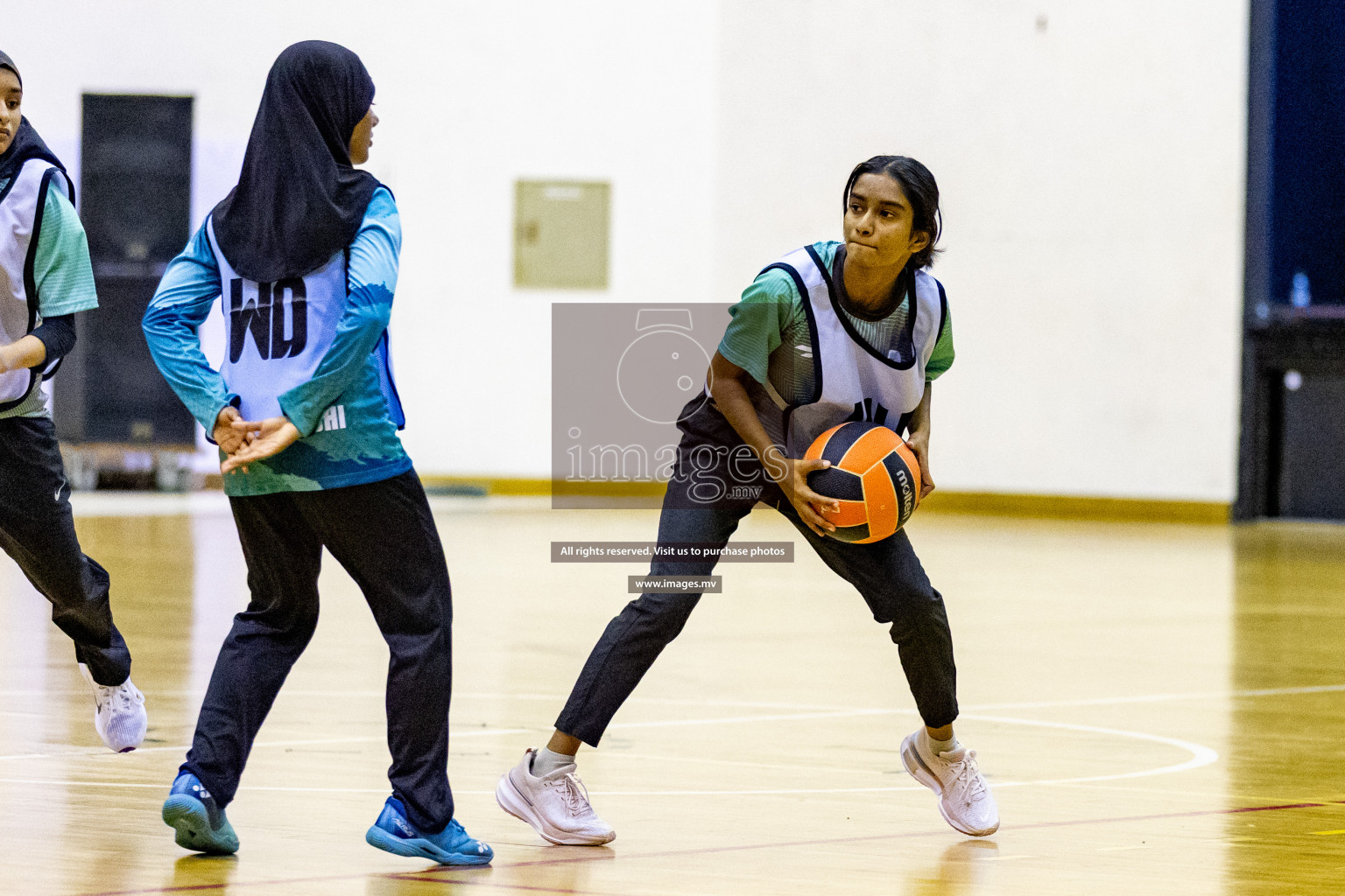 Day 9 of 24th Interschool Netball Tournament 2023 was held in Social Center, Male', Maldives on 4th November 2023. Photos: Hassan Simah / images.mv