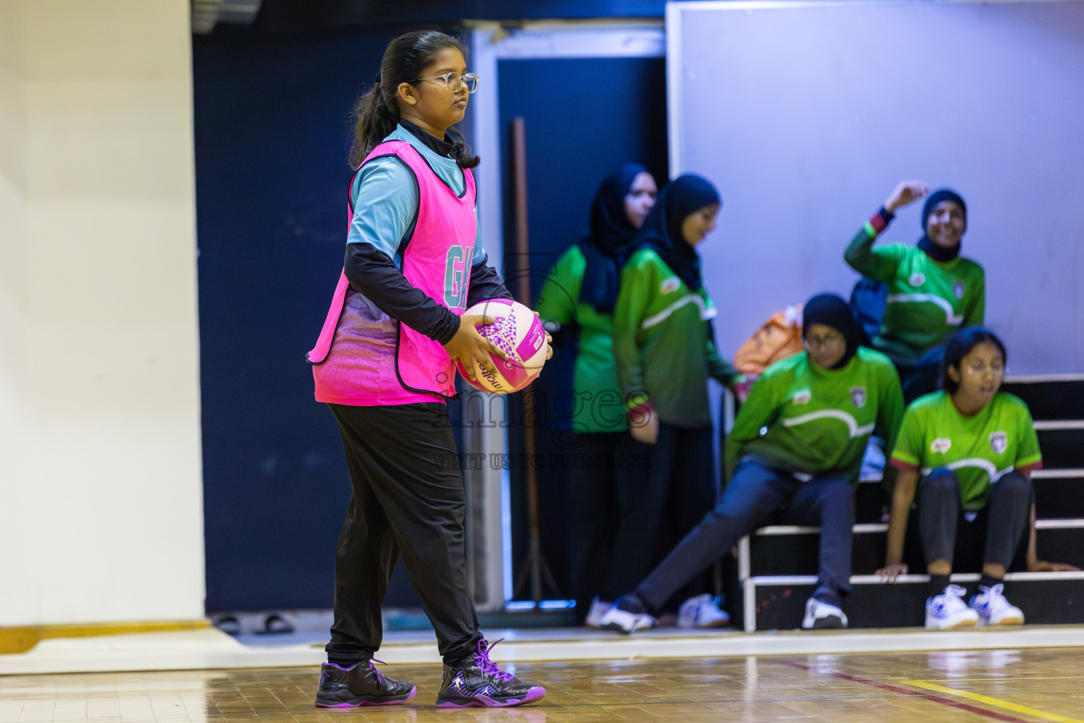 Fionti A Team vs Netkids B in Day 3 of 3rd Netball Junior Championship, held at Social Center on Wednesday 22nd January 2025 . Photos: Shuu Abdul Sattar / images.mv
