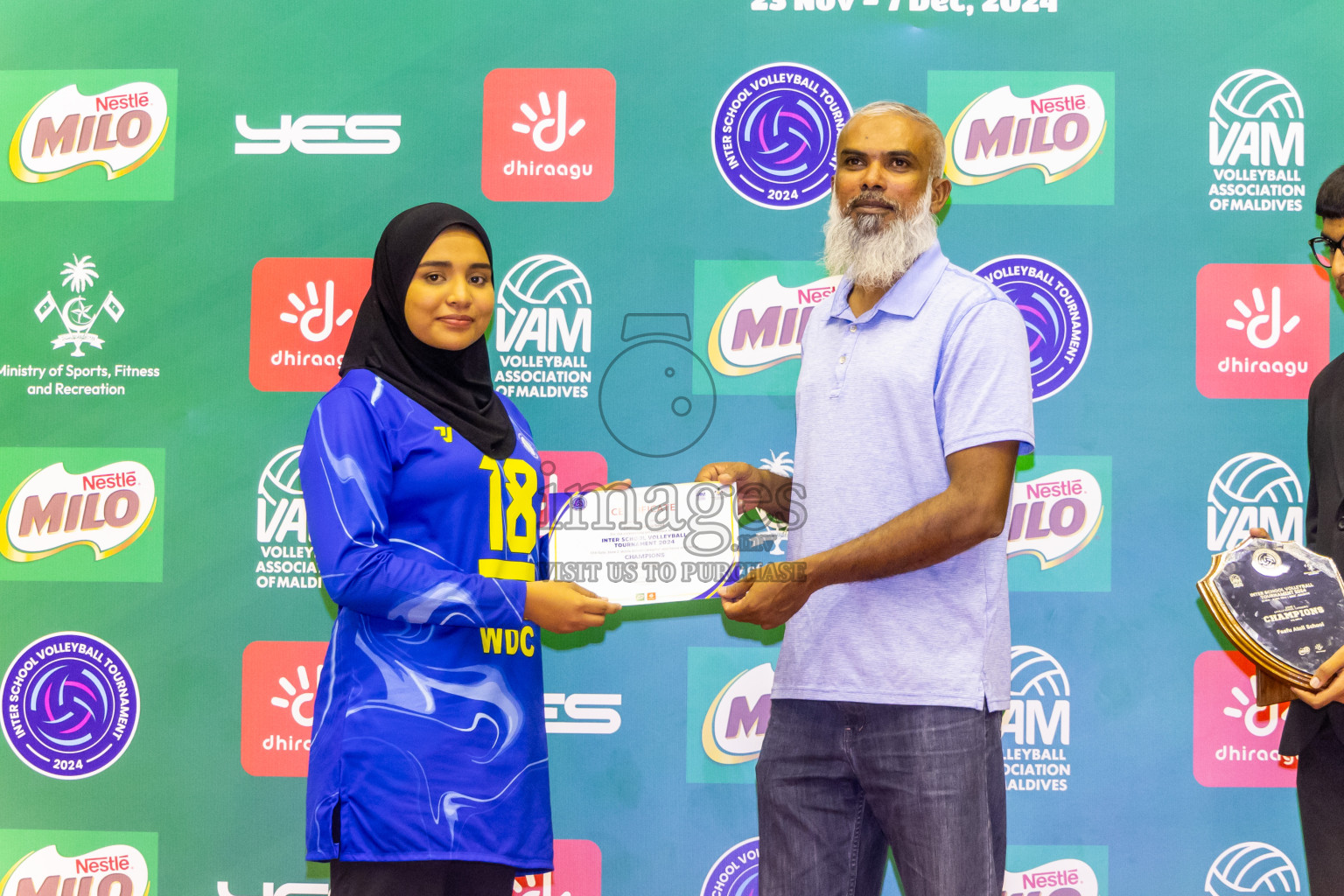 Finals of Interschool Volleyball Tournament 2024 was held in Social Center at Male', Maldives on Friday, 6th December 2024. Photos: Nausham Waheed / images.mv