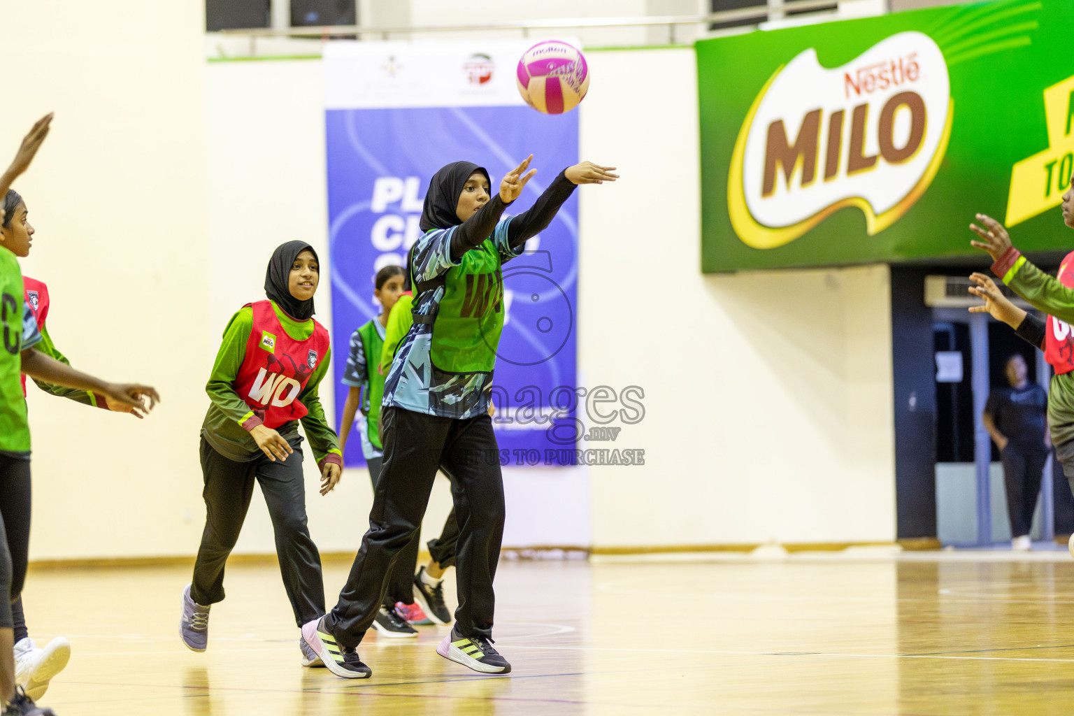 FIONTI A Team vs High flyers in Day 2 of 3rd Junior Championship - Netball association of Maldives, held at Social Center on Monday 20th January 2025 . Photos by Shuu Abdul Sattar