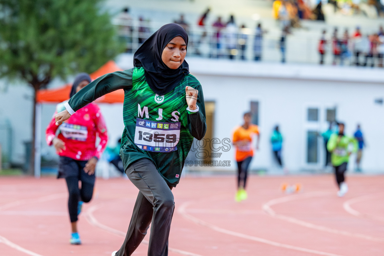 Day 2 of MWSC Interschool Athletics Championships 2024 held in Hulhumale Running Track, Hulhumale, Maldives on Sunday, 10th November 2024. 
Photos by: Hassan Simah / Images.mv