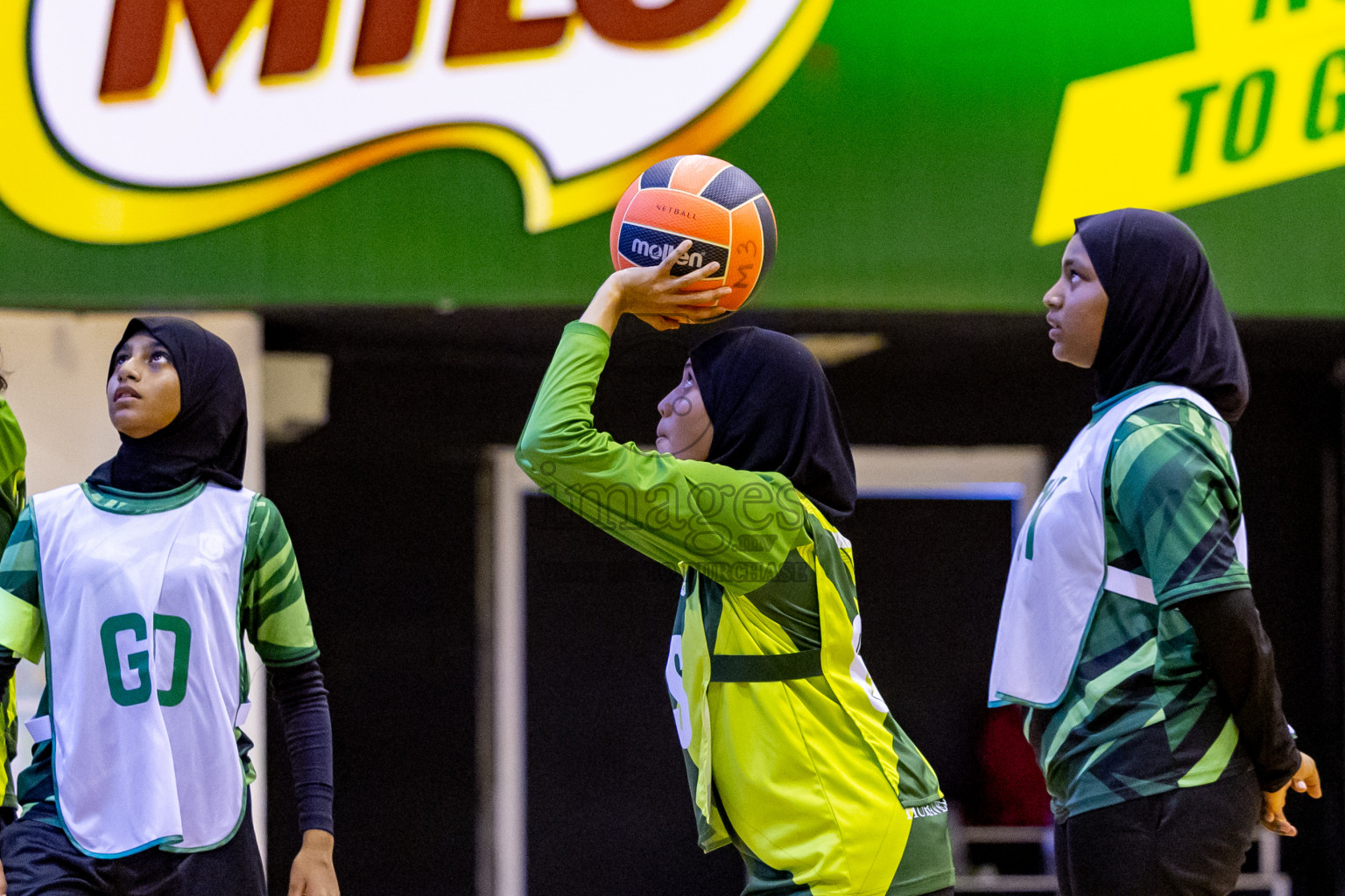 Day 12 of 25th Inter-School Netball Tournament was held in Social Center at Male', Maldives on Thursday, 22nd August 2024. Photos: Nausham Waheed / images.mv