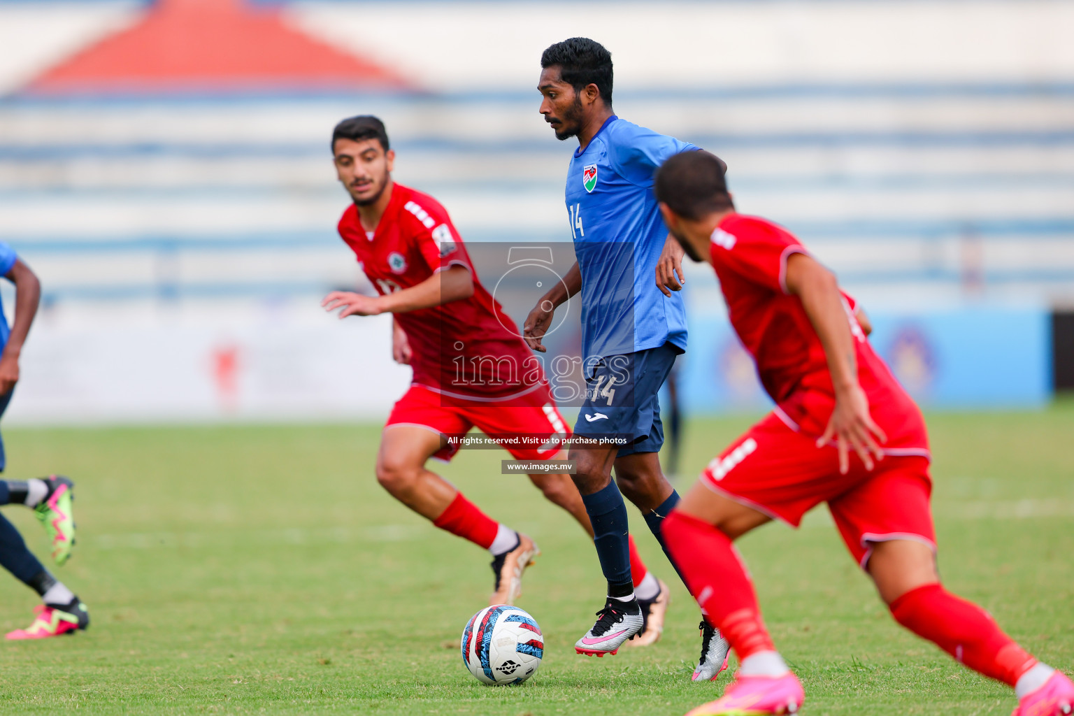 Lebanon vs Maldives in SAFF Championship 2023 held in Sree Kanteerava Stadium, Bengaluru, India, on Tuesday, 28th June 2023. Photos: Nausham Waheed, Hassan Simah / images.mv