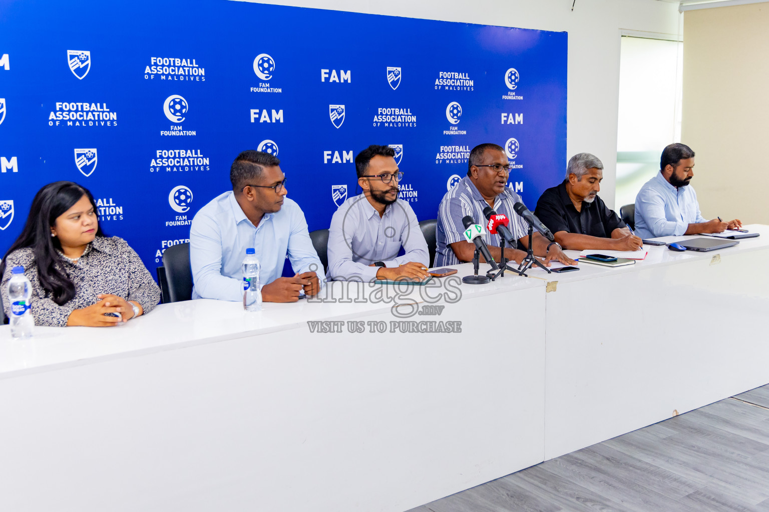 Press conference by FAM Normalization Committee was held at National Stadium in Male', Maldives on Sunday, 18th September 2024. Photos: Nausham Waheed / images.mv