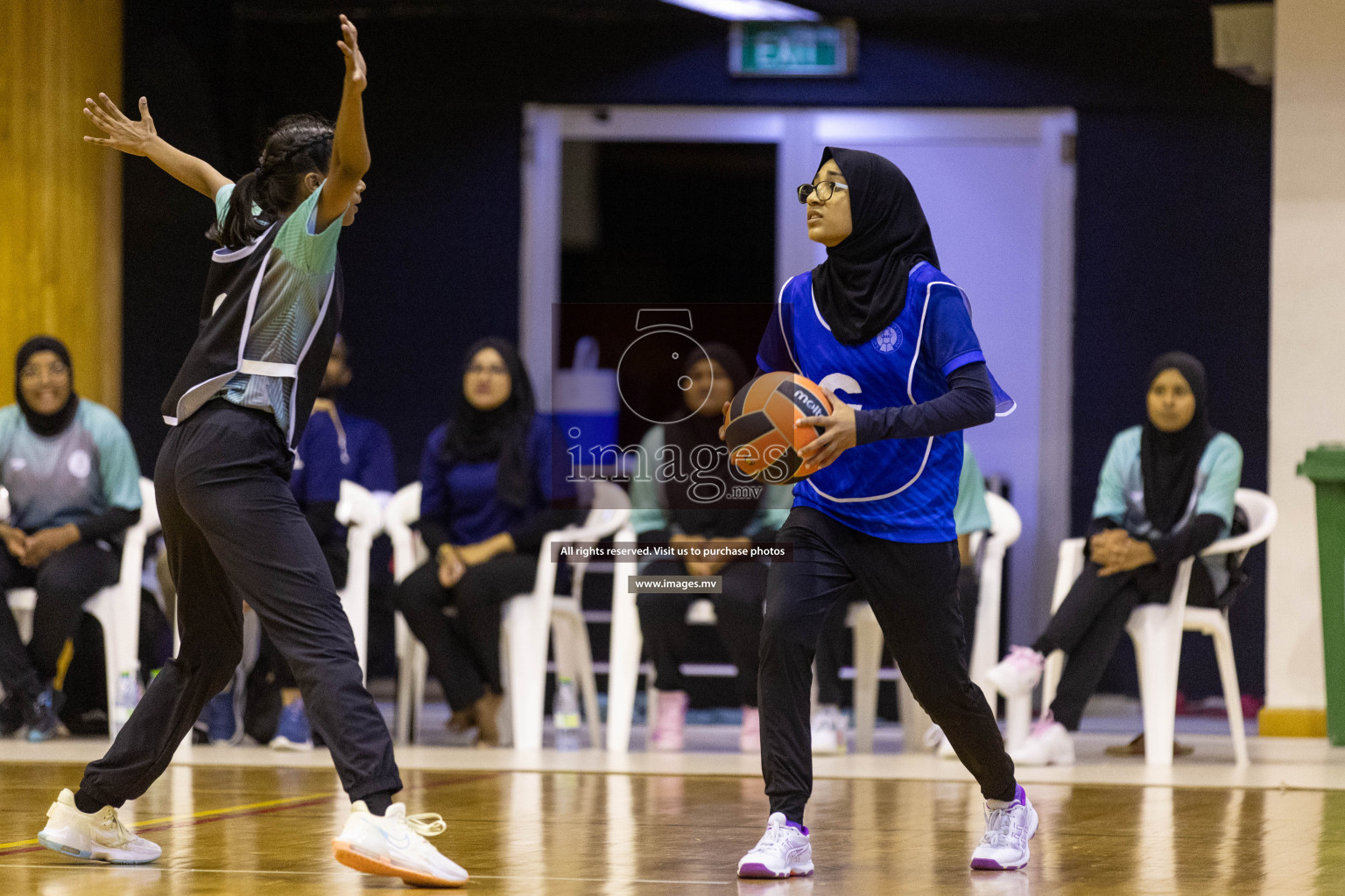 Day 9 of 24th Interschool Netball Tournament 2023 was held in Social Center, Male', Maldives on 4th November 2023. Photos: Nausham Waheed / images.mv