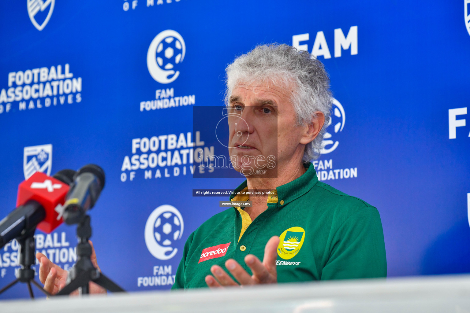 President's Cup 2023 Pre Match Press Conference held in National Football Stadium, Male', Maldives Photos: Nausham Waheed / Images.mv