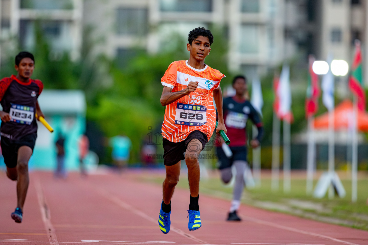 Day 4 of MWSC Interschool Athletics Championships 2024 held in Hulhumale Running Track, Hulhumale, Maldives on Tuesday, 12th November 2024. Photos by: Nausham Waheed / Images.mv