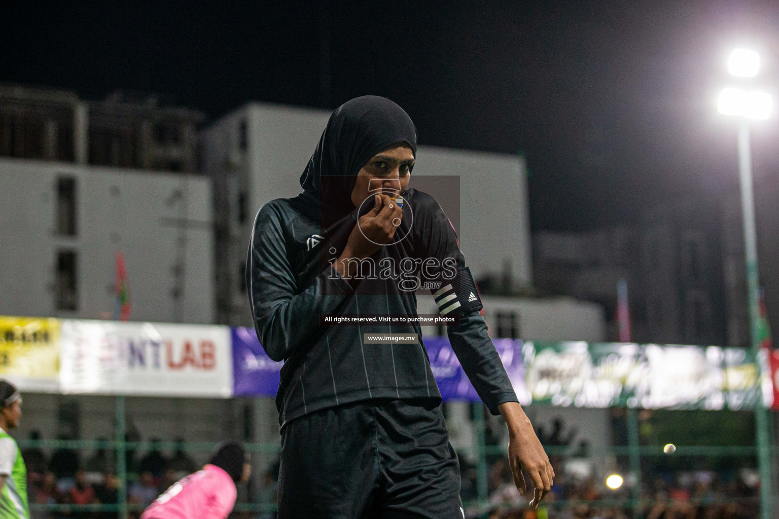 Club WAMCO vs DSC in the Semi Finals of 18/30 Women's Futsal Fiesta 2021 held in Hulhumale, Maldives on 14th December 2021. Photos: Shu Abdul Sattar / images.mv