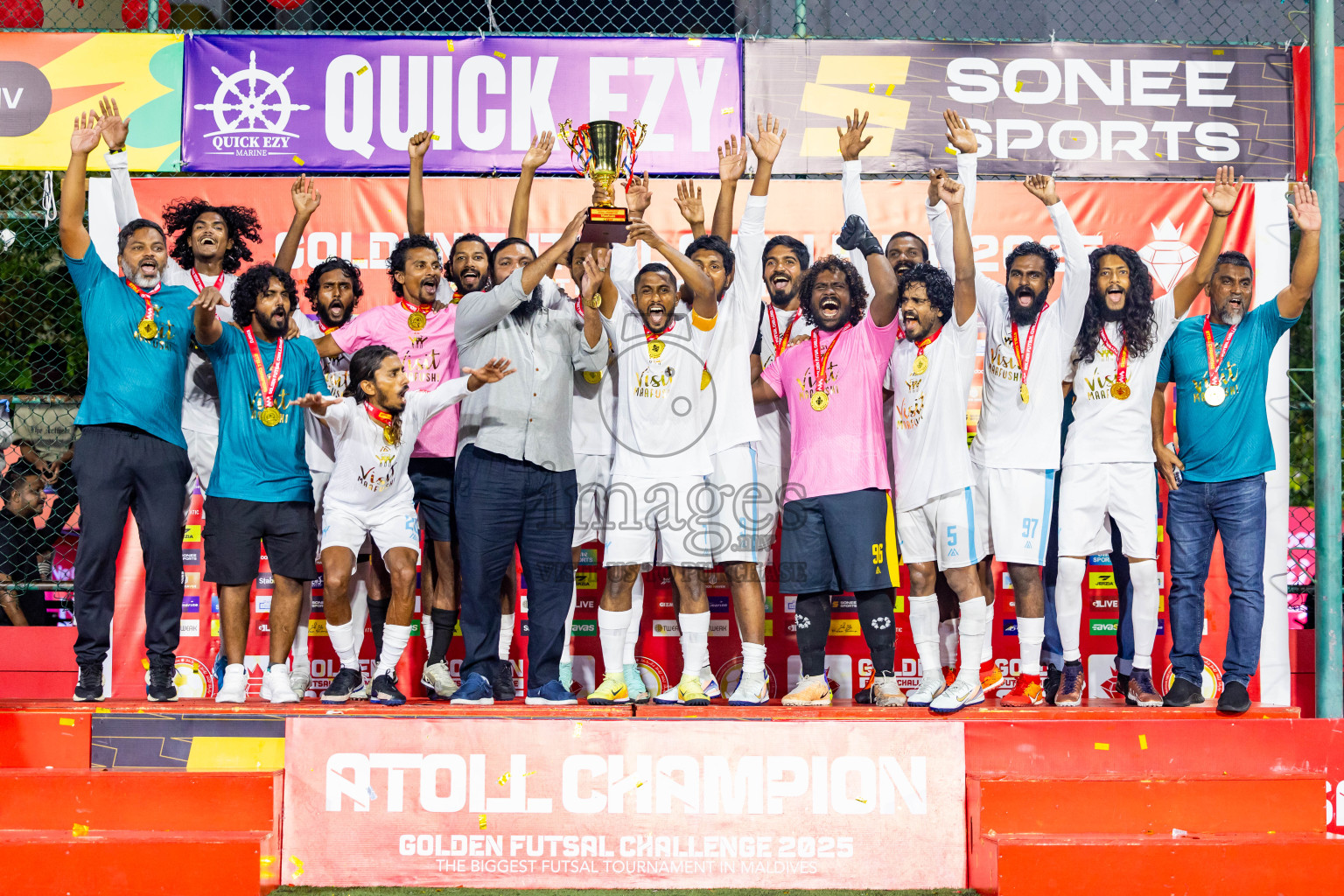 K Maafushi vs K Kaashidhoo in Kaafu Atoll Finals Day 27 of Golden Futsal Challenge 2025 was held on Friday , 31st January 2025, in Hulhumale', Maldives. Photos: Nausham Waheed / images.mv