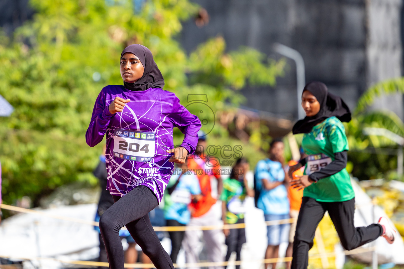 Day 2 of MWSC Interschool Athletics Championships 2024 held in Hulhumale Running Track, Hulhumale, Maldives on Sunday, 10th November 2024. 
Photos by:  Hassan Simah / Images.mv