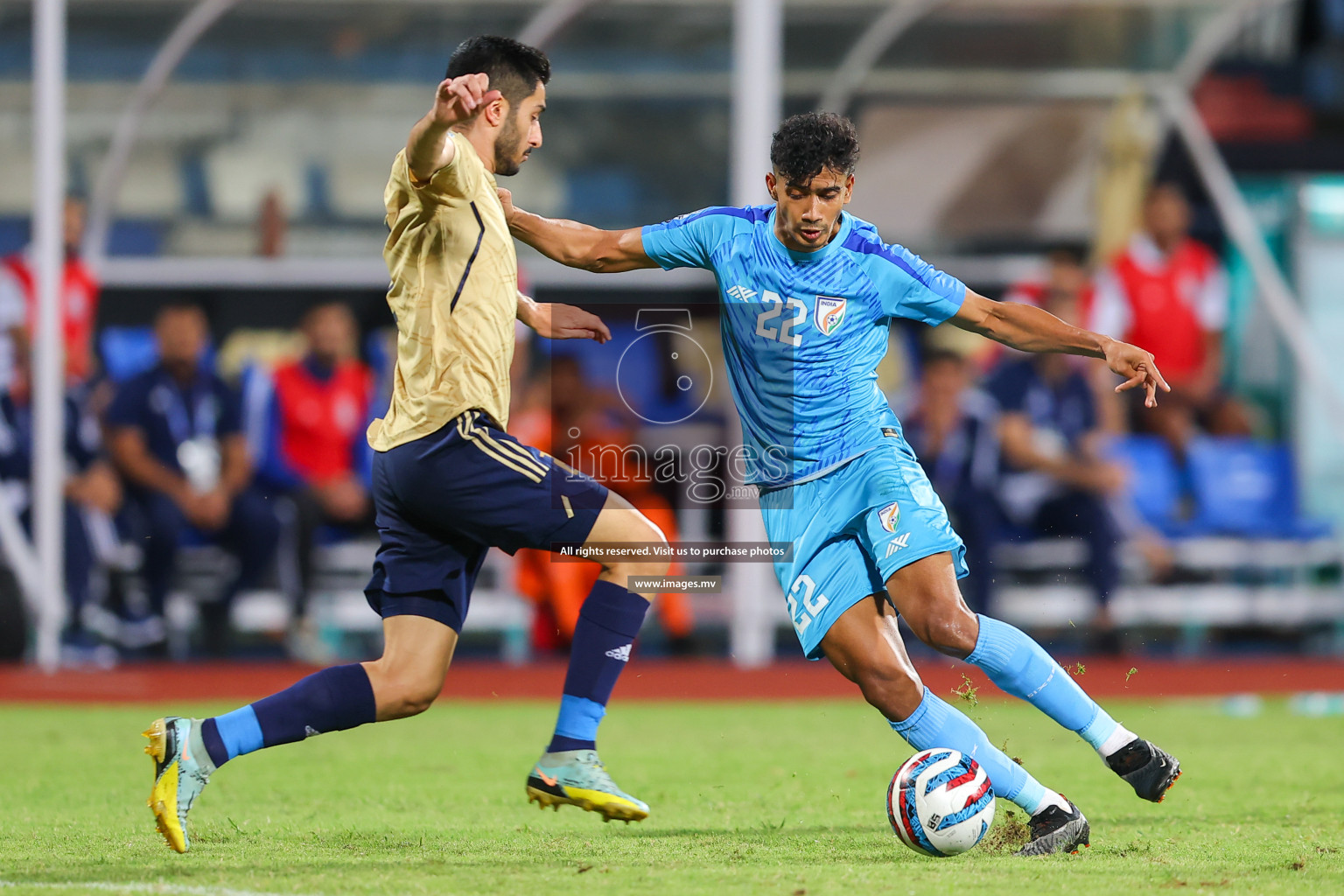 India vs Kuwait in SAFF Championship 2023 held in Sree Kanteerava Stadium, Bengaluru, India, on Tuesday, 27th June 2023. Photos: Nausham Waheed, Hassan Simah / images.mv