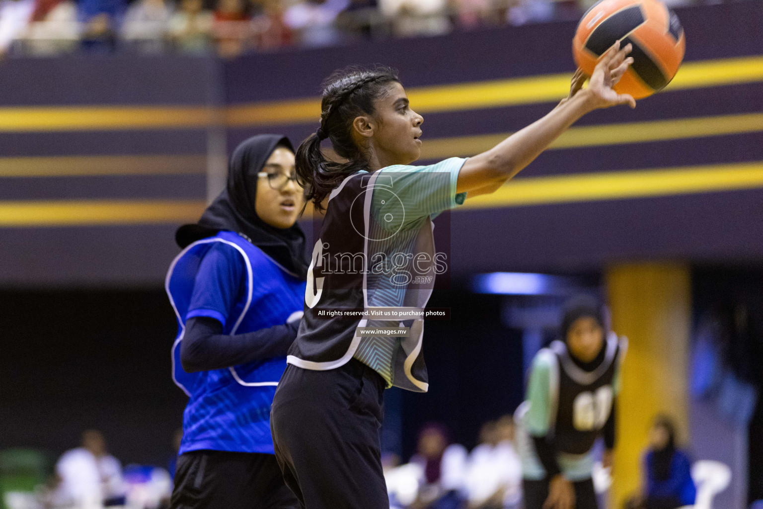 Day 9 of 24th Interschool Netball Tournament 2023 was held in Social Center, Male', Maldives on 4th November 2023. Photos: Nausham Waheed / images.mv