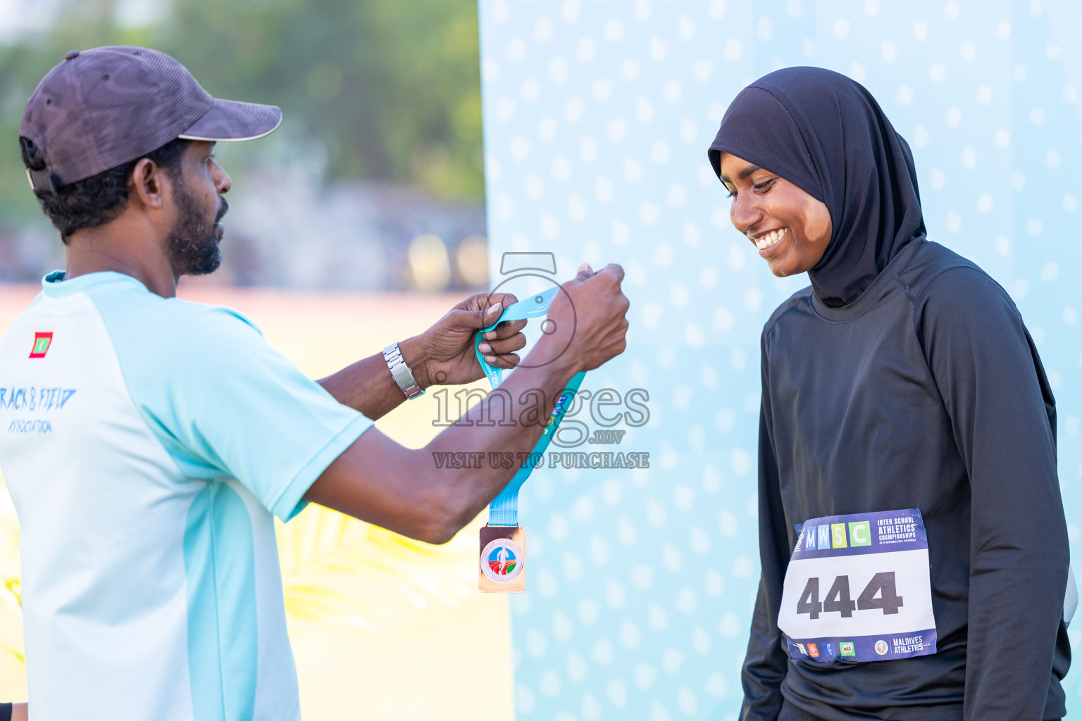 Day 6 of MWSC Interschool Athletics Championships 2024 held in Hulhumale Running Track, Hulhumale, Maldives on Thursday, 14th November 2024. Photos by: Ismail Thoriq / Images.mv