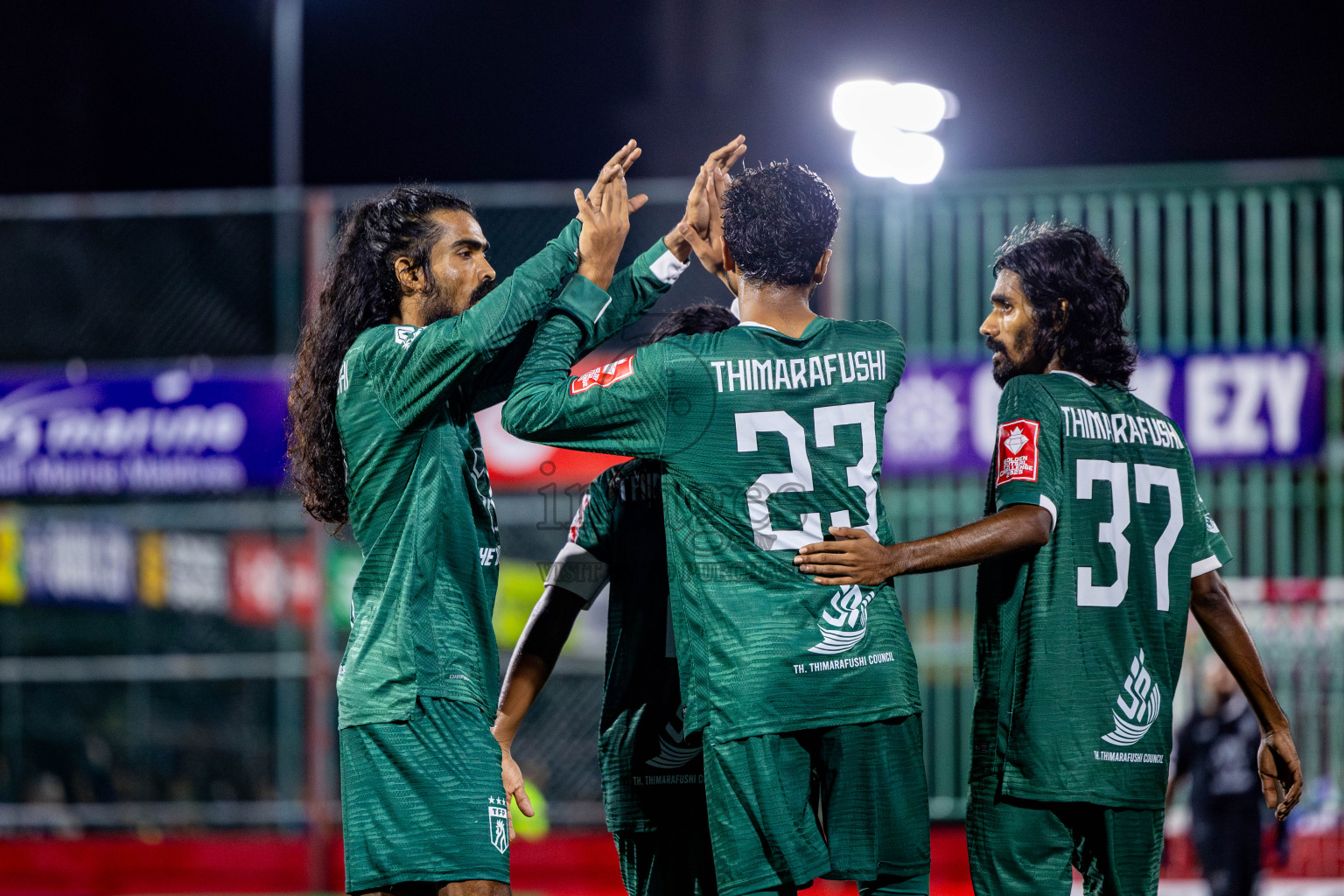 Th Thimarafushi vs Th Dhiyamigili in Day 10 of Golden Futsal Challenge 2025 was held on Tuesday, 14th January 2025, in Hulhumale', Maldives Photos: Nausham Waheed / images.mv