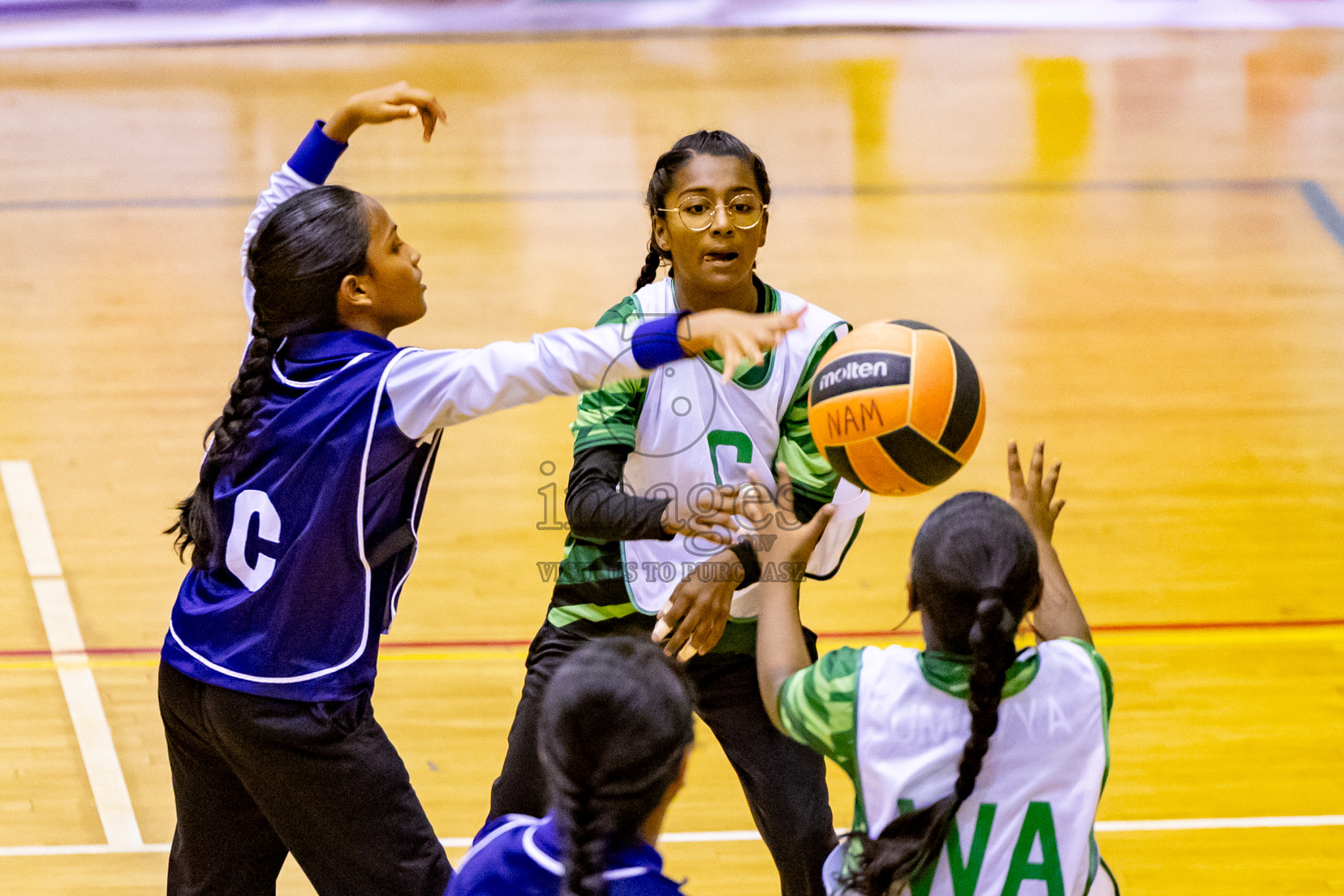 Day 13 of 25th Inter-School Netball Tournament was held in Social Center at Male', Maldives on Saturday, 24th August 2024. Photos: Hassan Simah / images.mv