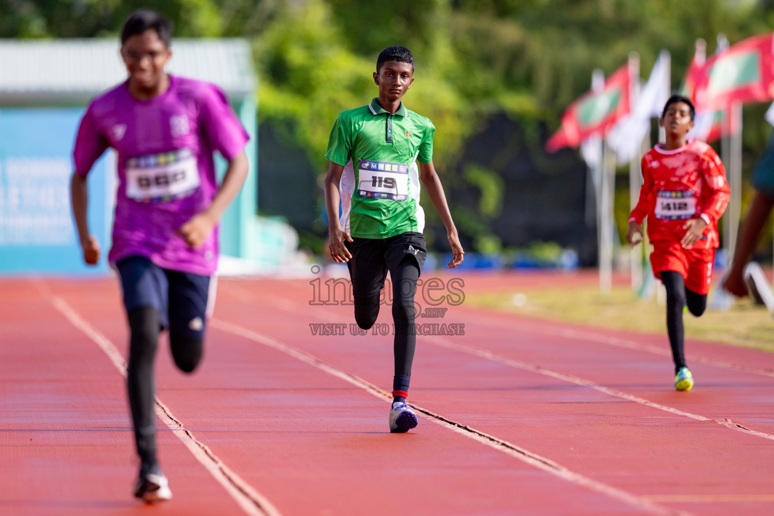 Day 3 of MWSC Interschool Athletics Championships 2024 held in Hulhumale Running Track, Hulhumale, Maldives on Monday, 11th November 2024. 
Photos by: Hassan Simah / Images.mv