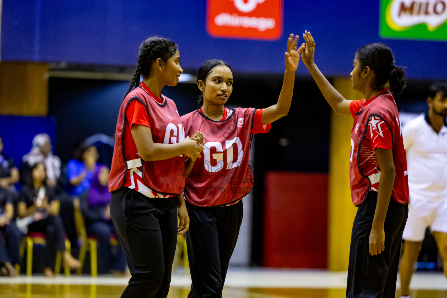 Day 4 of 25th Inter-School Netball Tournament was held in Social Center at Male', Maldives on Monday, 12th August 2024. Photos: Nausham Waheed / images.mvbv c