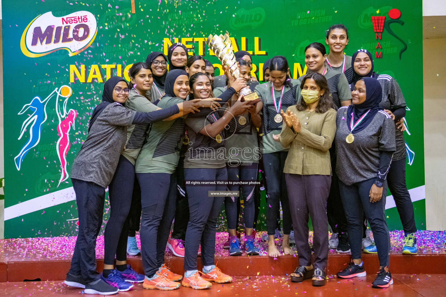 Kulhudhuffushi Youth & R.C vs Club Green Streets in the Finals of Milo National Netball Tournament 2021 (Women's) held on 5th December 2021 in Male', Maldives Photos: Ismail Thoriq / images.mv