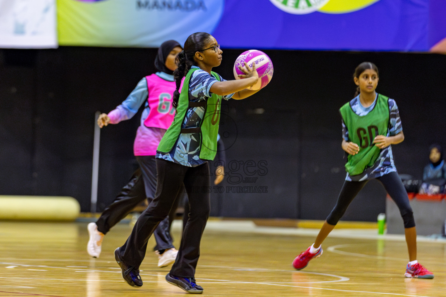 High Flyers vs Netkids B in Day 3 of 3rd Netball Junior Championship, held at Social Center on Tuesday, 21st January 2025 . 
Photos: Hassan Simah / images.mv