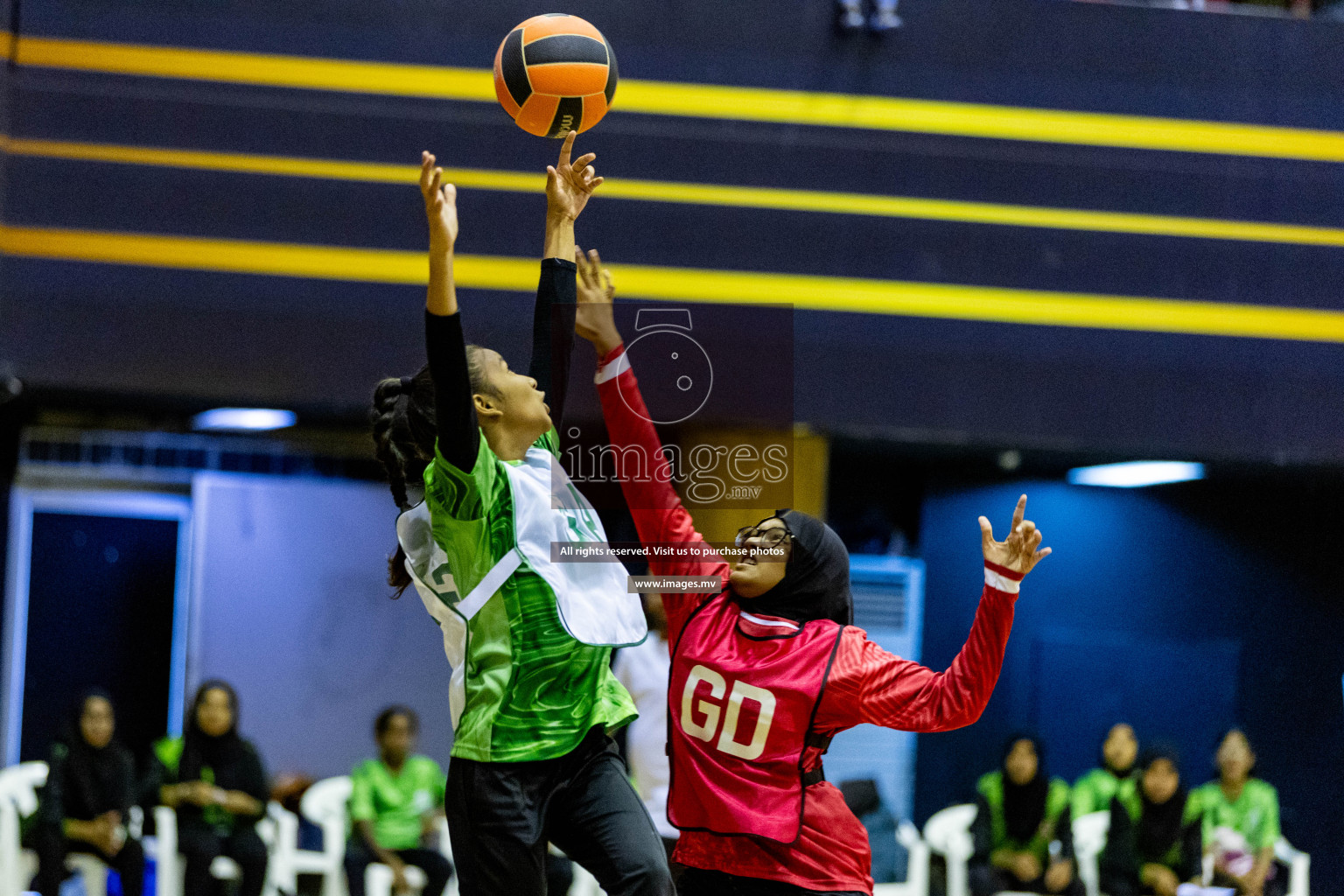 Day 9 of 24th Interschool Netball Tournament 2023 was held in Social Center, Male', Maldives on 4th November 2023. Photos: Hassan Simah / images.mv