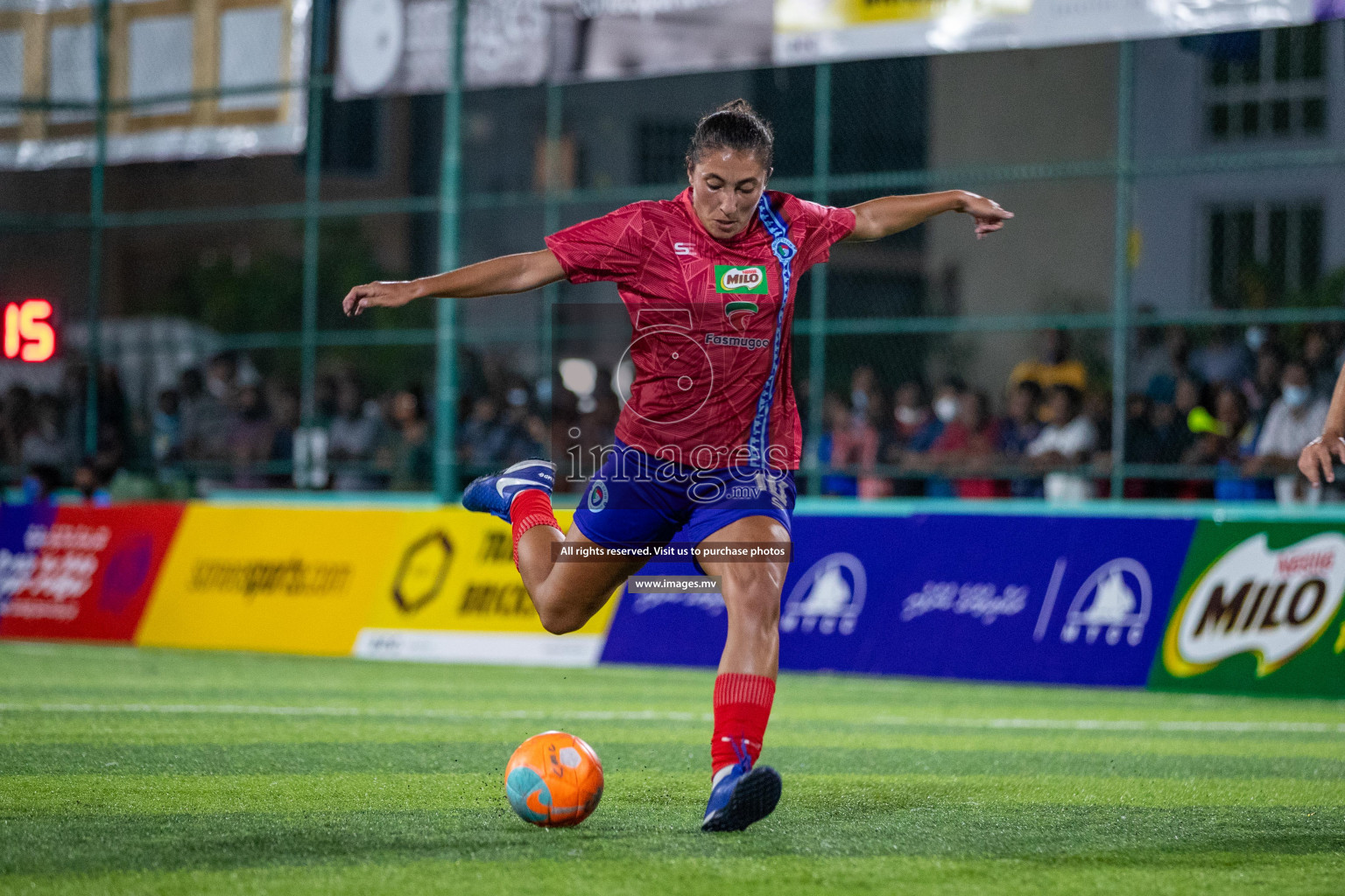 MPL vs Police Club in the Semi Finals of 18/30 Women's Futsal Fiesta 2021 held in Hulhumale, Maldives on 14th December 2021. Photos: Ismail Thoriq / images.mv